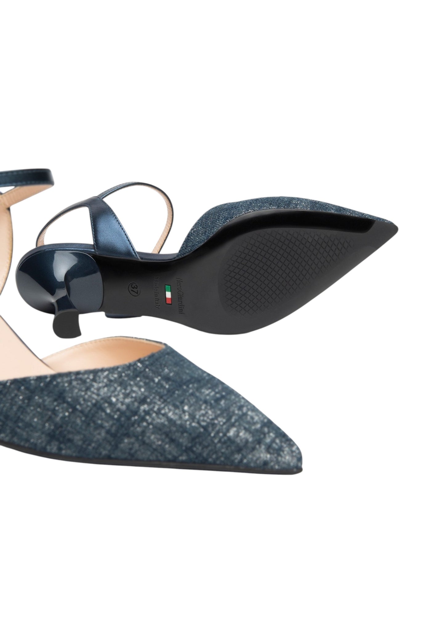 Sling Back  Donna Nero Giardini In Tessuto Lurex  E615440DE