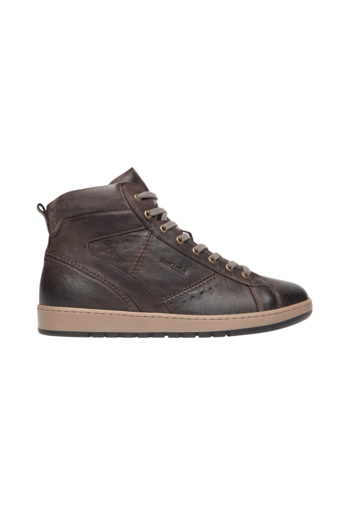 Sneakers Alte Uomo Nero Giardini Tomaia in pelle, chiusura con lacci, gambale imbottito, punta tonda, suola in gomma, Made in Italy  I601340U