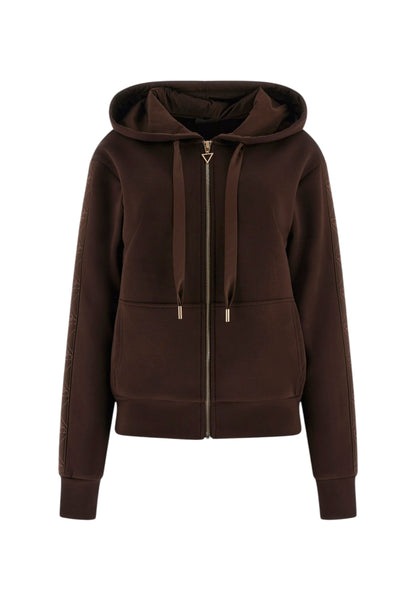 Felpa Con Zip Donna Guess Con Cappuccio New Hooded Scuba W5YQ05KBYE2