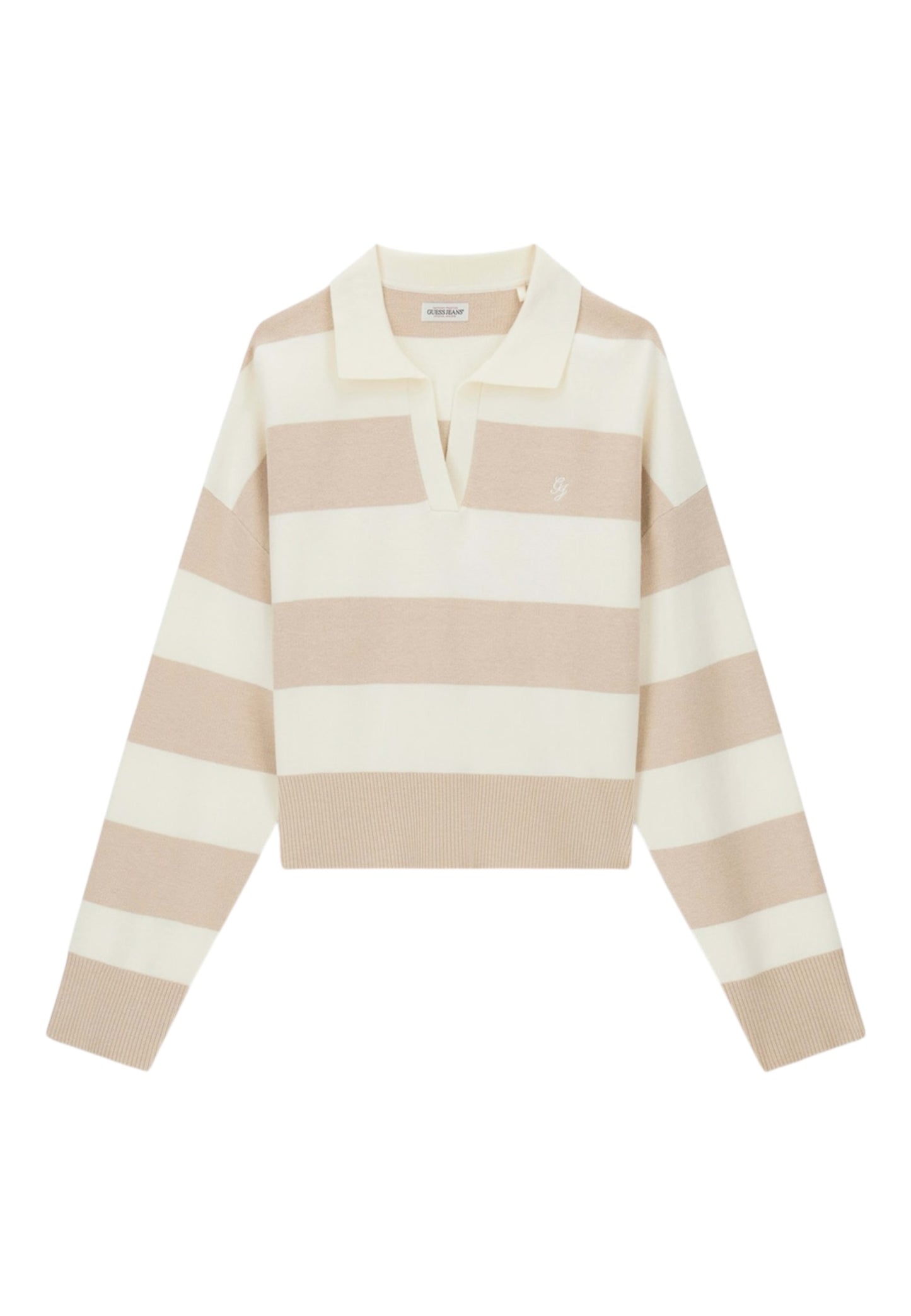 Polo Manica lunga Donna Guess In Maglia Gj Polo Striped W6RR16Z3FC2