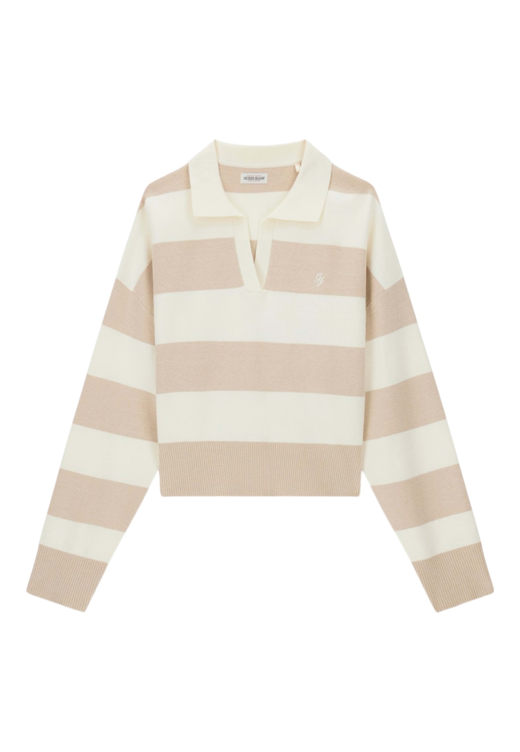 Polo Manica lunga Donna Guess In Maglia Gj Polo Striped W6RR16Z3FC2