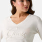 Maglia Scollo A V Donna Guess  Stephanie Logo W6RR50Z2NQ2