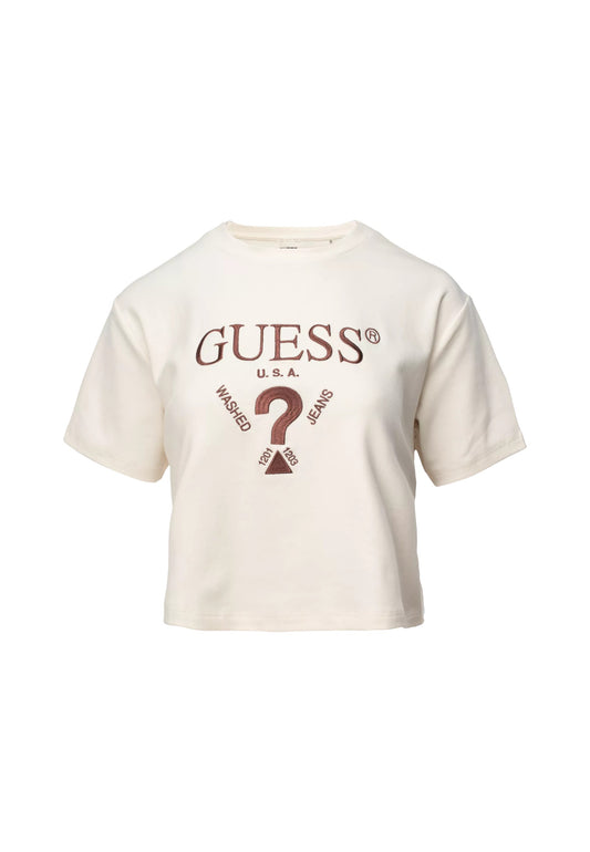 T-Shirt Manica Corta Donna Guess Crop Fabia V5BI01K1891