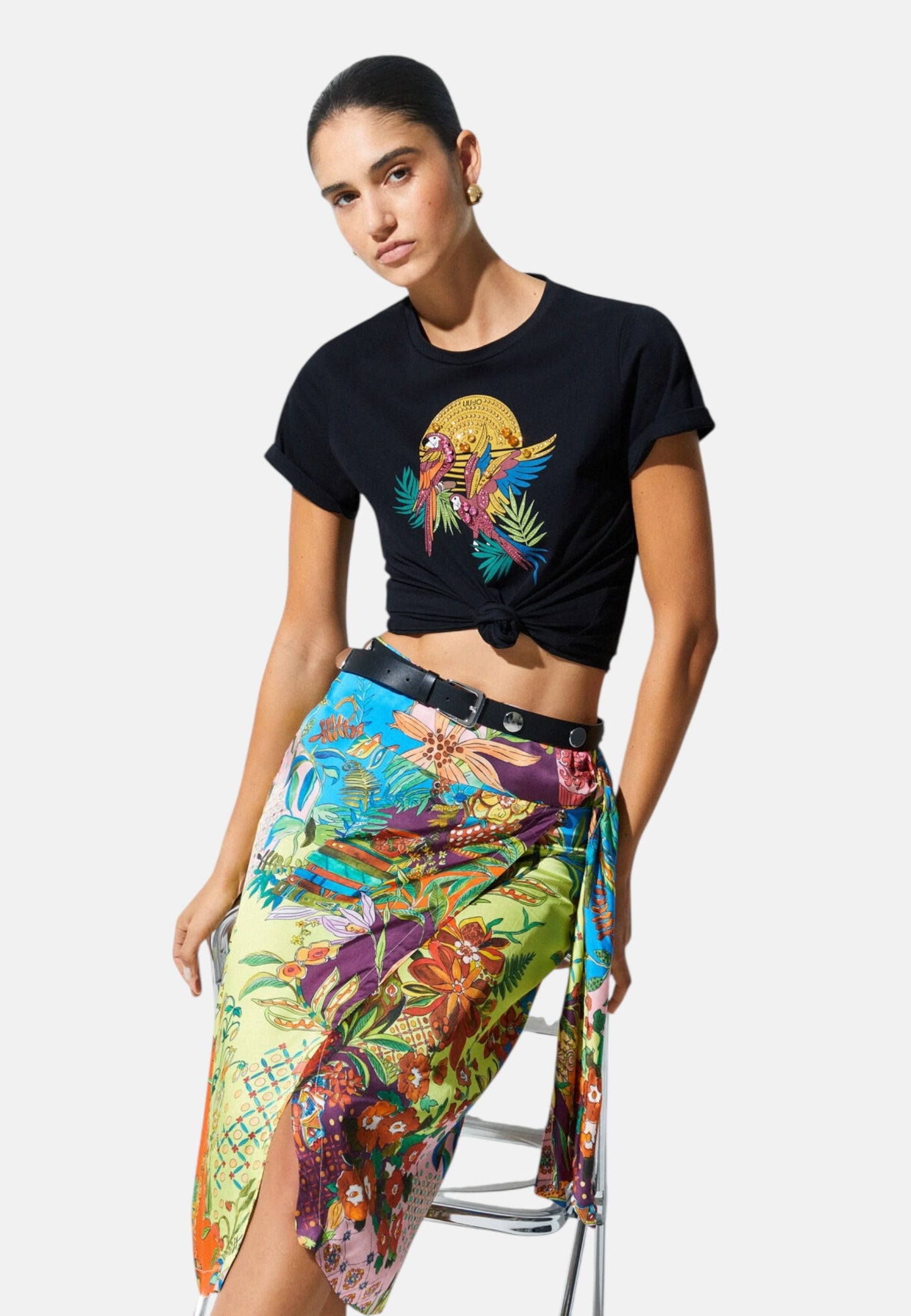 T-Shirt Manica Corta Donna Liu Jo Parrots Lj Eco Line WA6237JS923