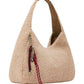 Borsa A Spalla Donna Sun68 Hobo Bag Tessuto Teddy, Manico A Spalla, Chiusura Con Zip, Charm Logato, Ampio Scomparto Teddy Y46225