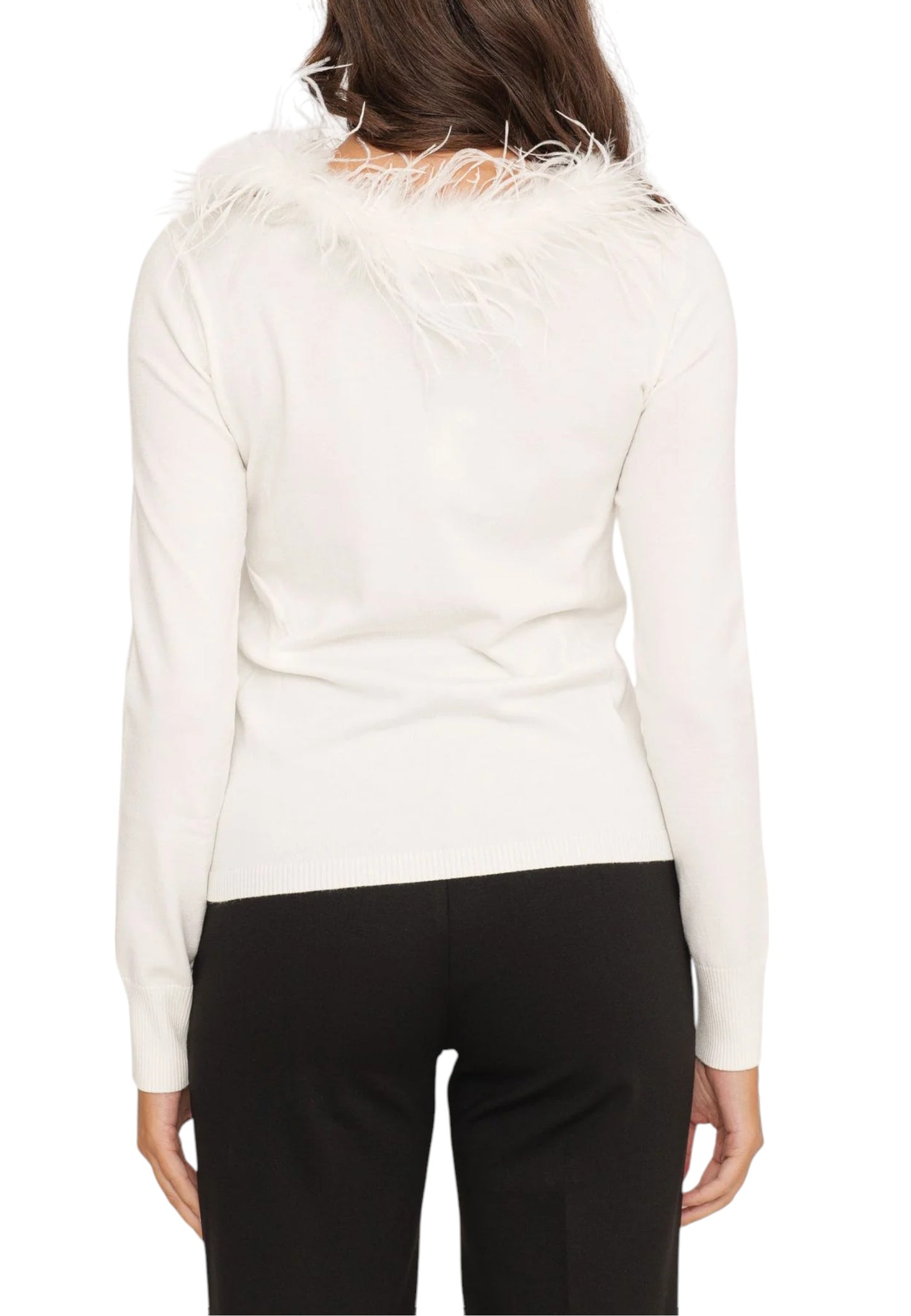 Maglione A Girocollo Donna Twinset Con Dettagli In Piuma  242TP3900