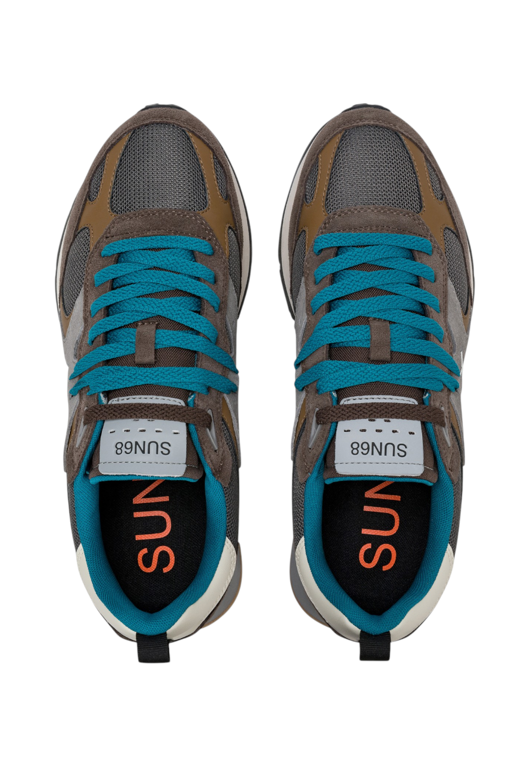 Sneakers Basse Uomo Sun68 Stile Running, Nylon E Suede, Maxi Logo, Outdoor Jaki Outdoor Z46124