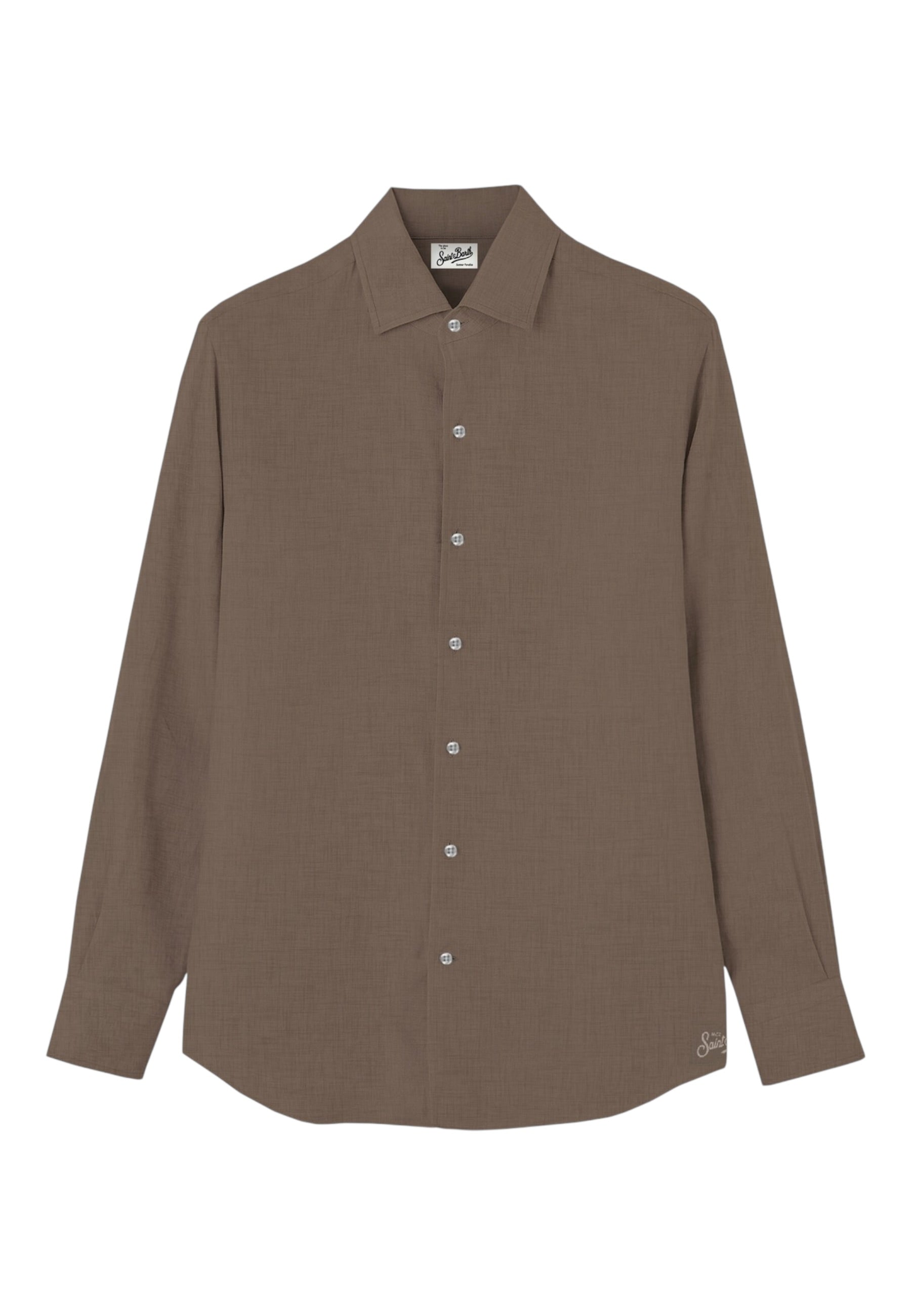 Camicia Manica lunga Uomo Mc2 Saint Barth Vintage In Lino Con Paramonture Interne Raphael RPH0001