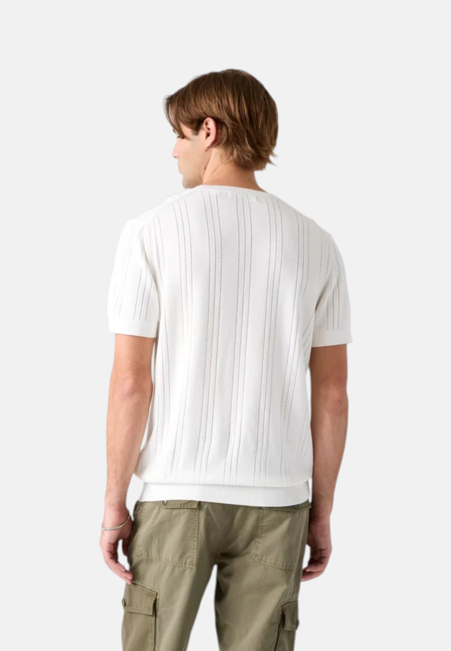 Maglia A Girocollo Uomo Guess Manica Corta Lindon Pointelle Stitch M6GR06Z0559
