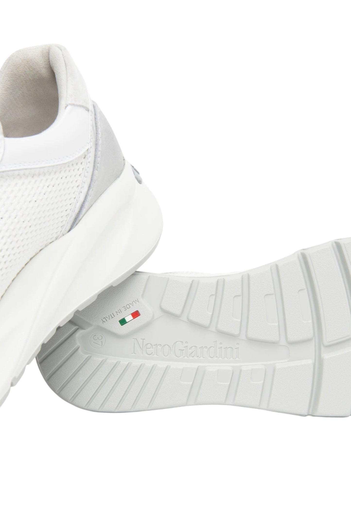 Sneakers Basse Donna Nero Giardini In Pelle Con Inserti Laterali In Tessuto Mesh E Logo Metallico  E615180D