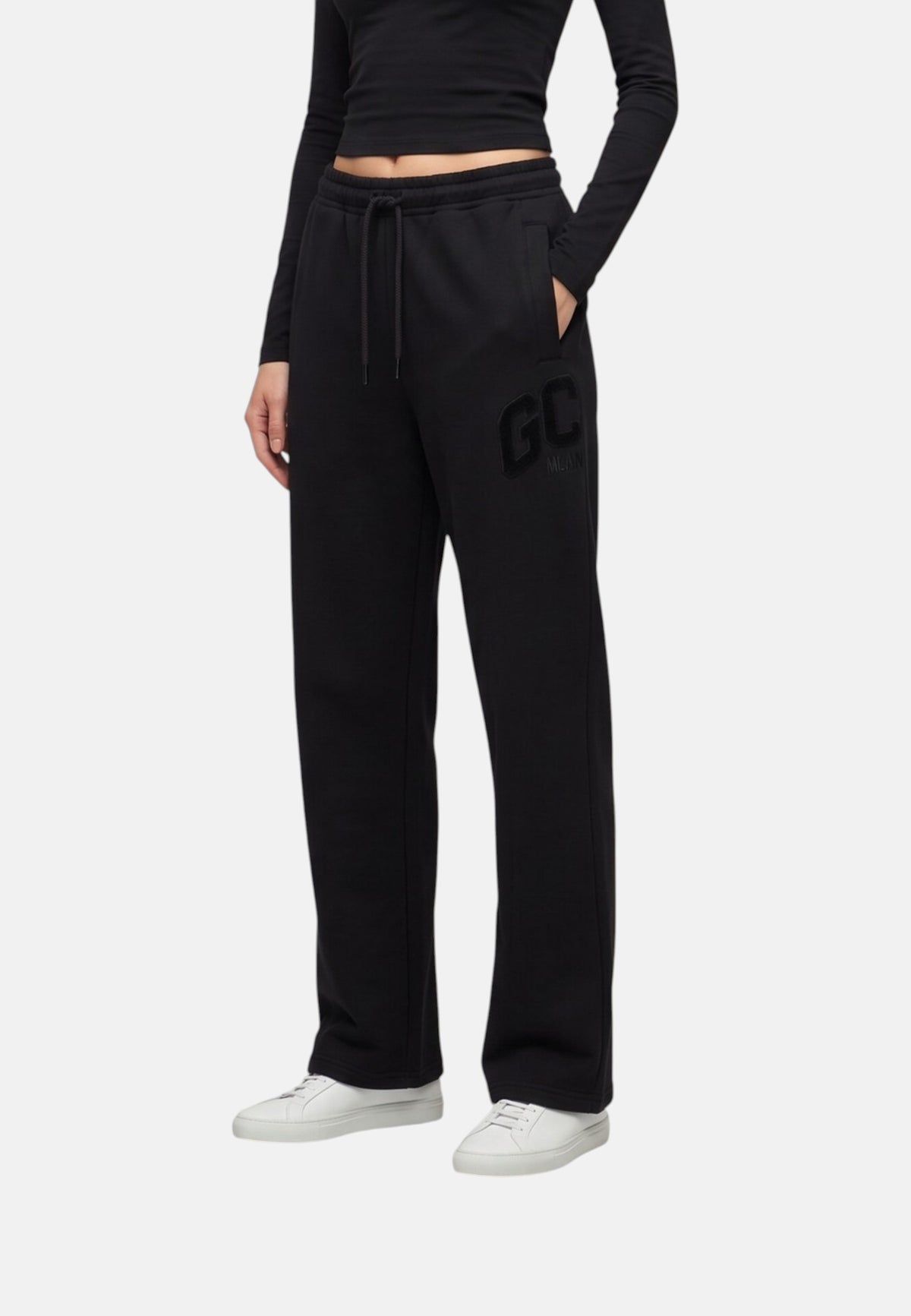 Pantaloni Tuta Donna Gcds Puro cotone, motivo monogram all over, vita elasticizzata, coulisse regolabile, tasche laterali, fondo elasticizzato Monogram Sweatpants C2WWQI125F245