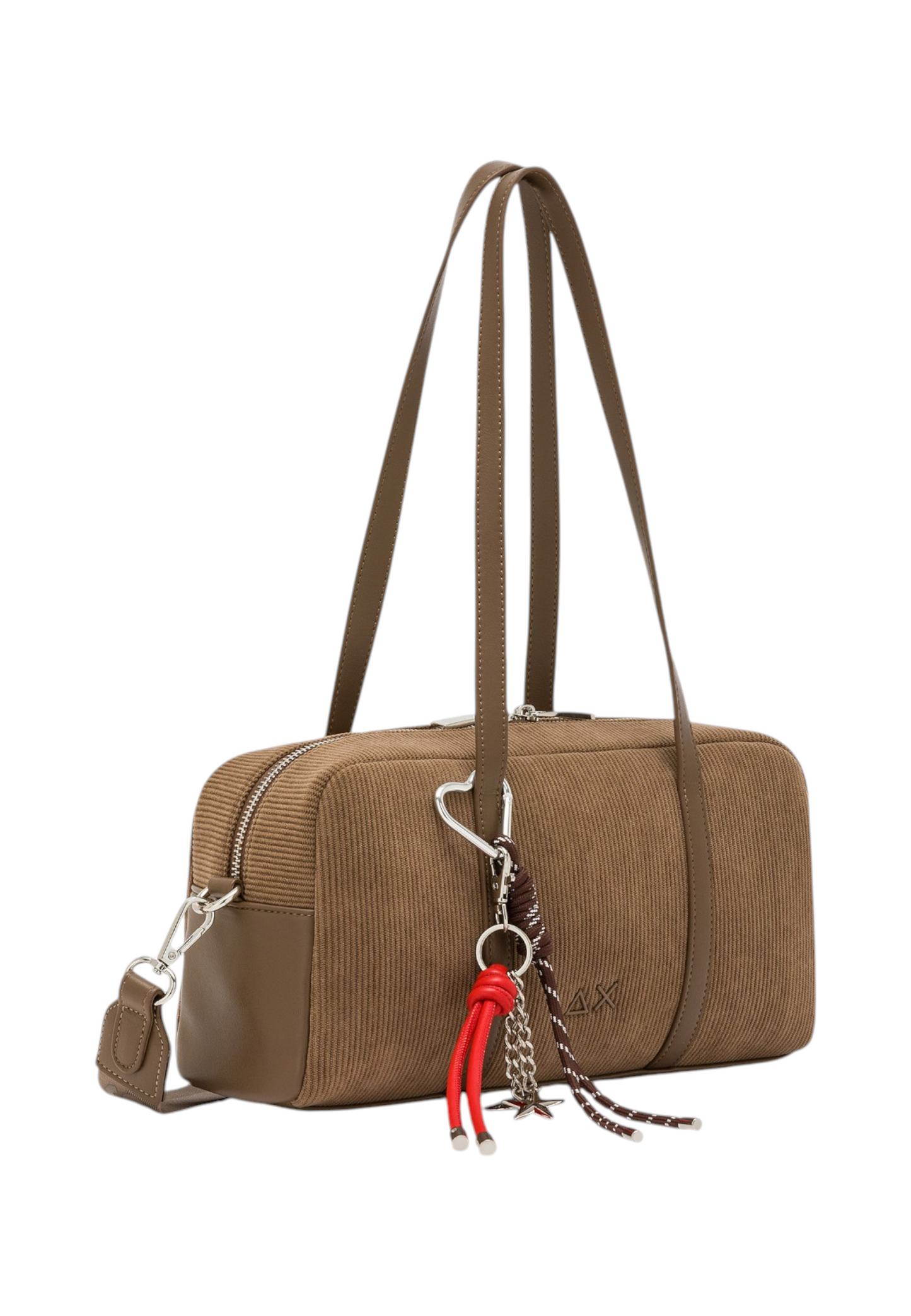 Borsa A Spalla Donna Sun68 Case Bag, Doppio Manico, Tracolla Regolabile, Chiusura Con Zip, Charm Logato Corduroy Y46220