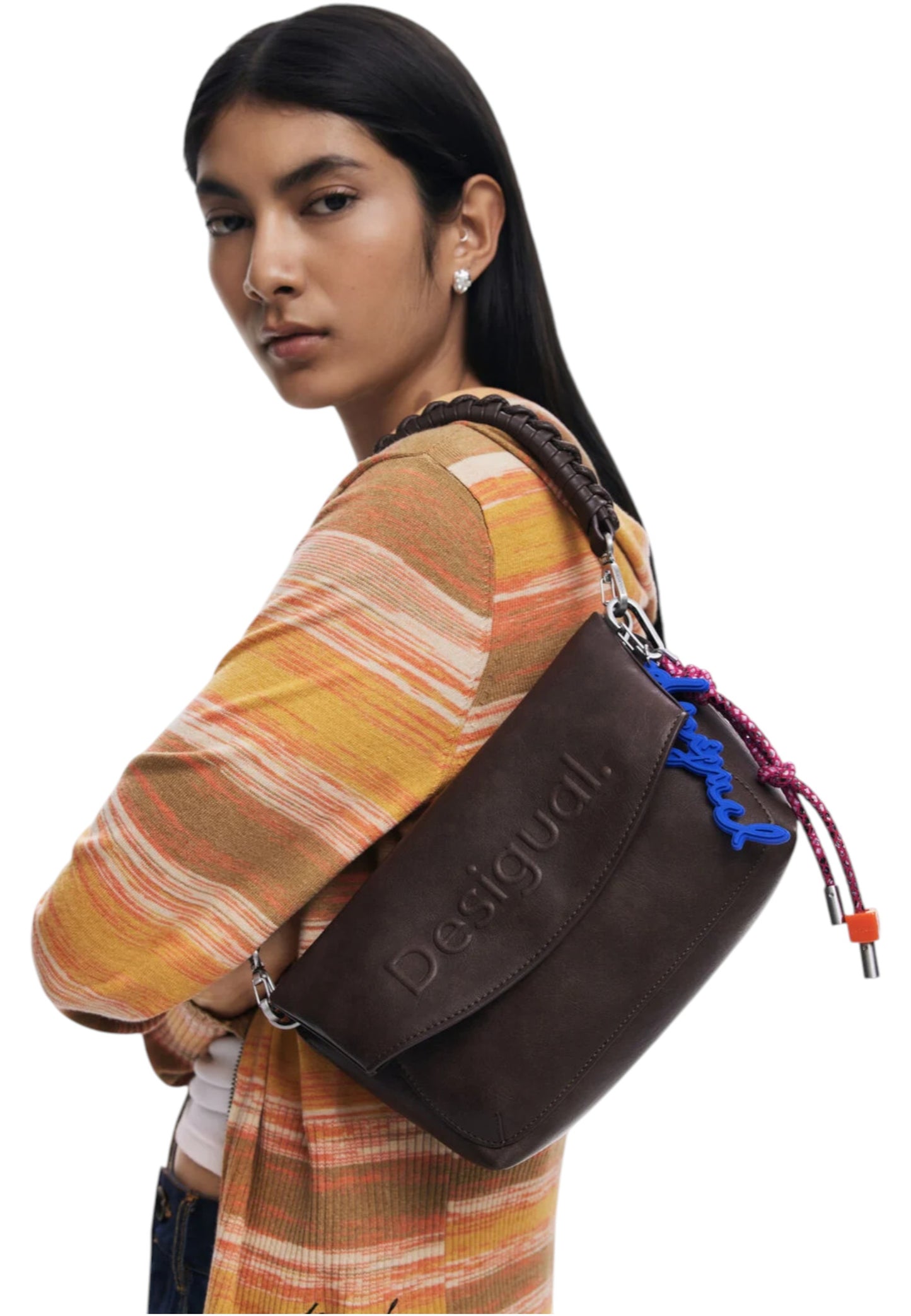 Borsa A Tracolla Donna Desigual  Half Logo Trokel Choco 25WAXP70