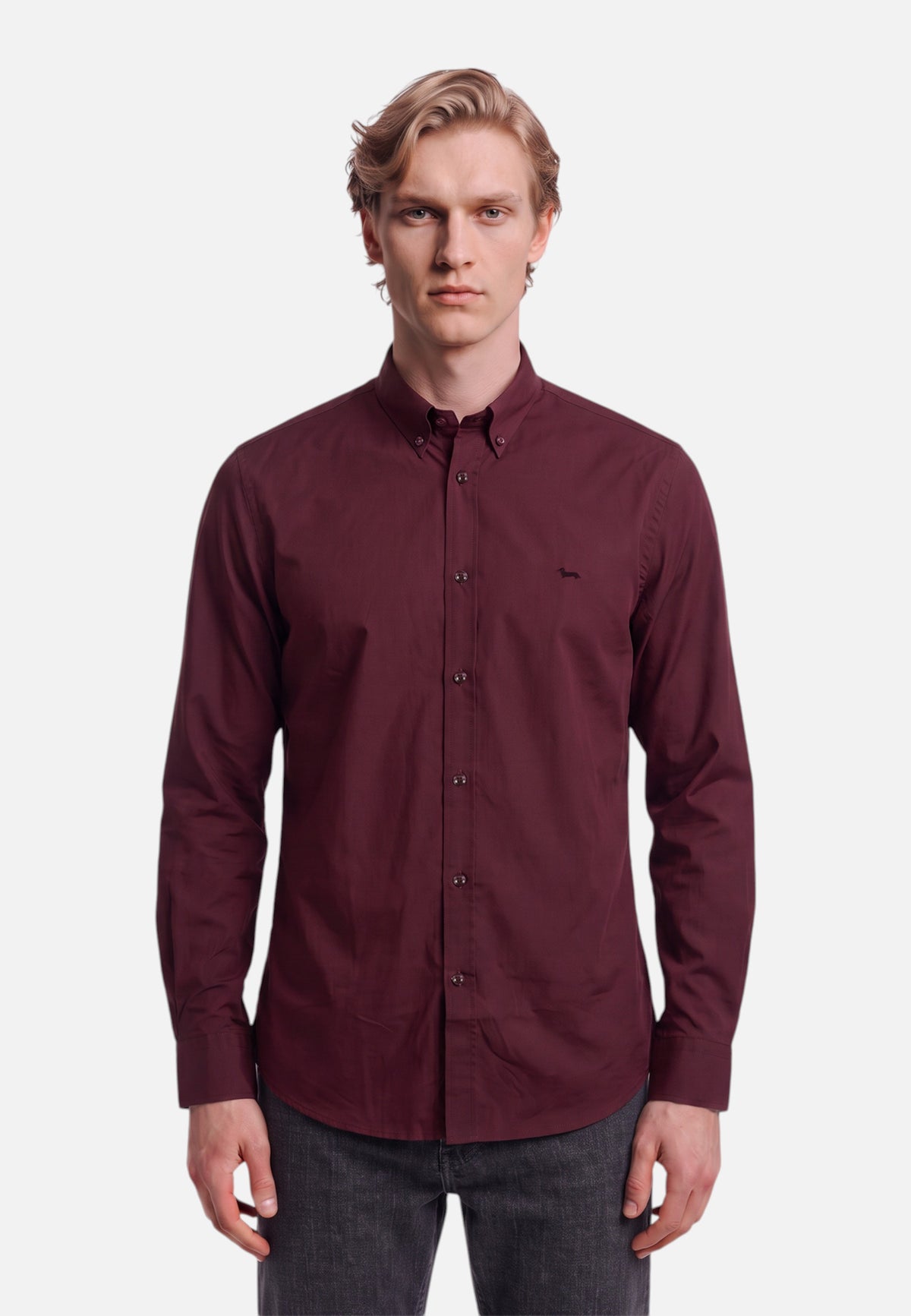 Camicia Manica lunga Uomo Harmont & Blaine Puro cotone popeline, Tessuto tinto in capo, Chiusura frontale con bottoni, Colletto classico, Logo Harmont & Blaine  CRR043013967M