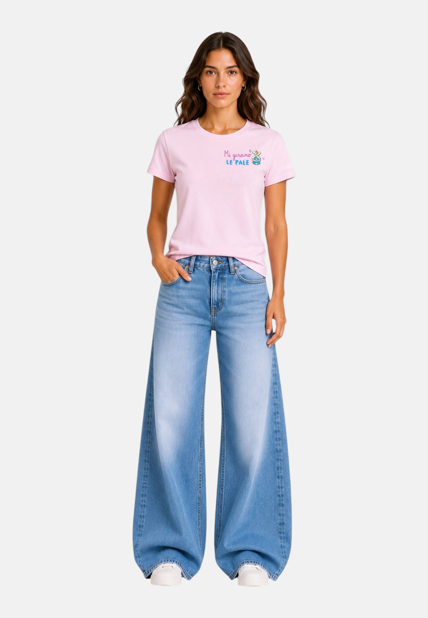 T-Shirt Manica Corta Donna Mc2 Saint Barth Girano Pale Charm Emb Emilie EMI0001