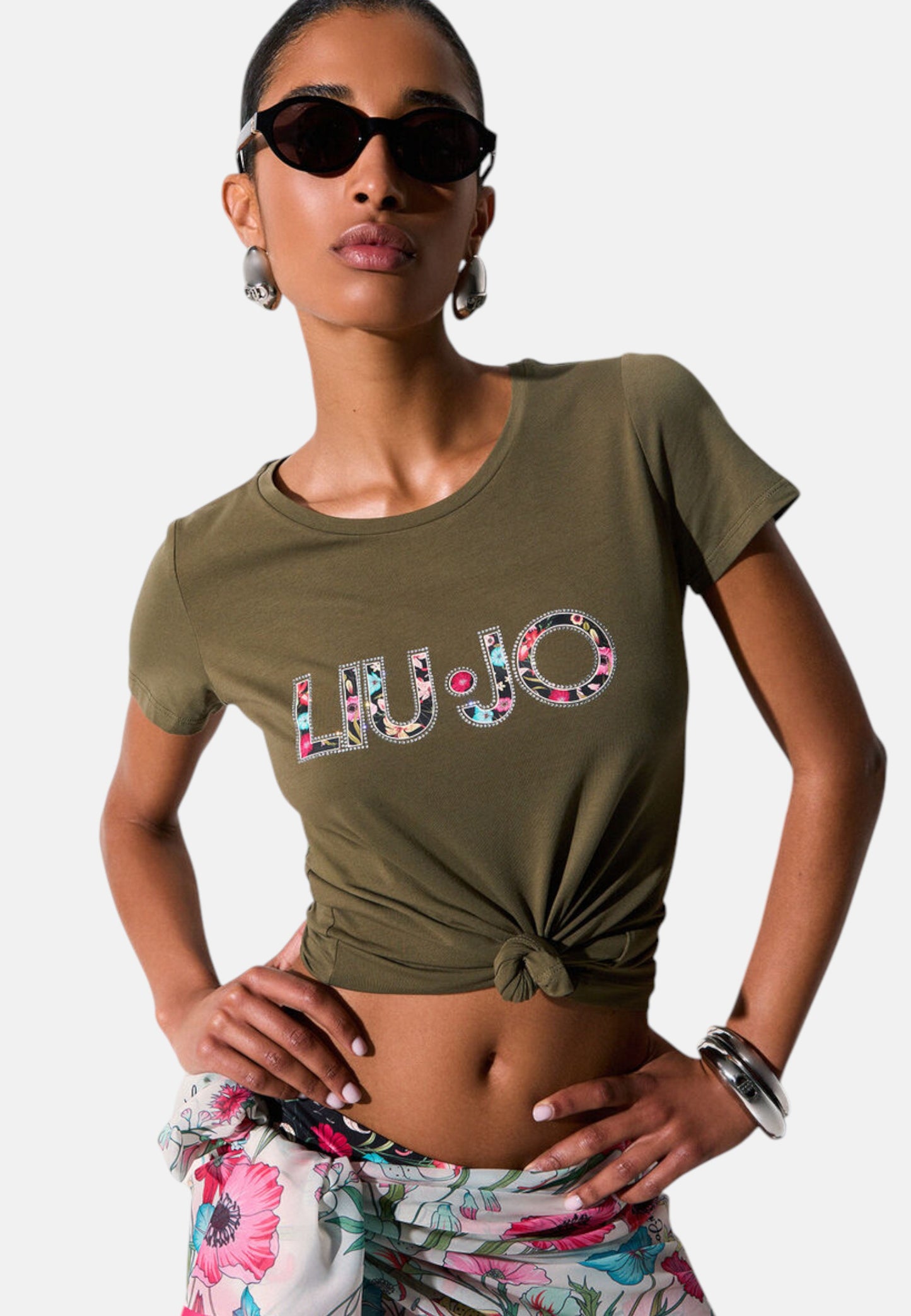 T-Shirt Manica Corta Donna Liu Jo Flower Eco Line VA6169JS003