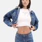Giacca Jeans Donna Guess Con Cappuccio Gj Cropped Trucker W6RN11D5R2C