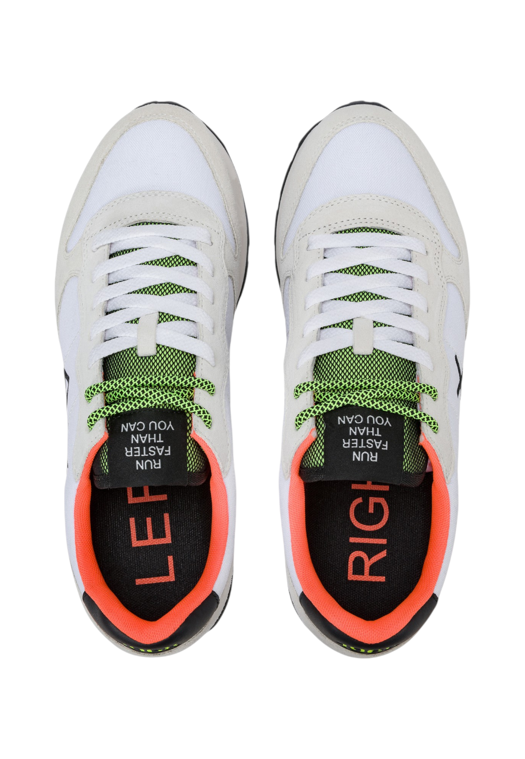 Sneakers Basse Uomo Sun68 Stile Running, Nylon E Suede, Dettagli Fluo, Logo Ricamato Tom Fluo Z46102