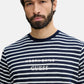T-Shirt Manica Corta Uomo Guess  Guessxns - Striped Indigo M6GI47K3499
