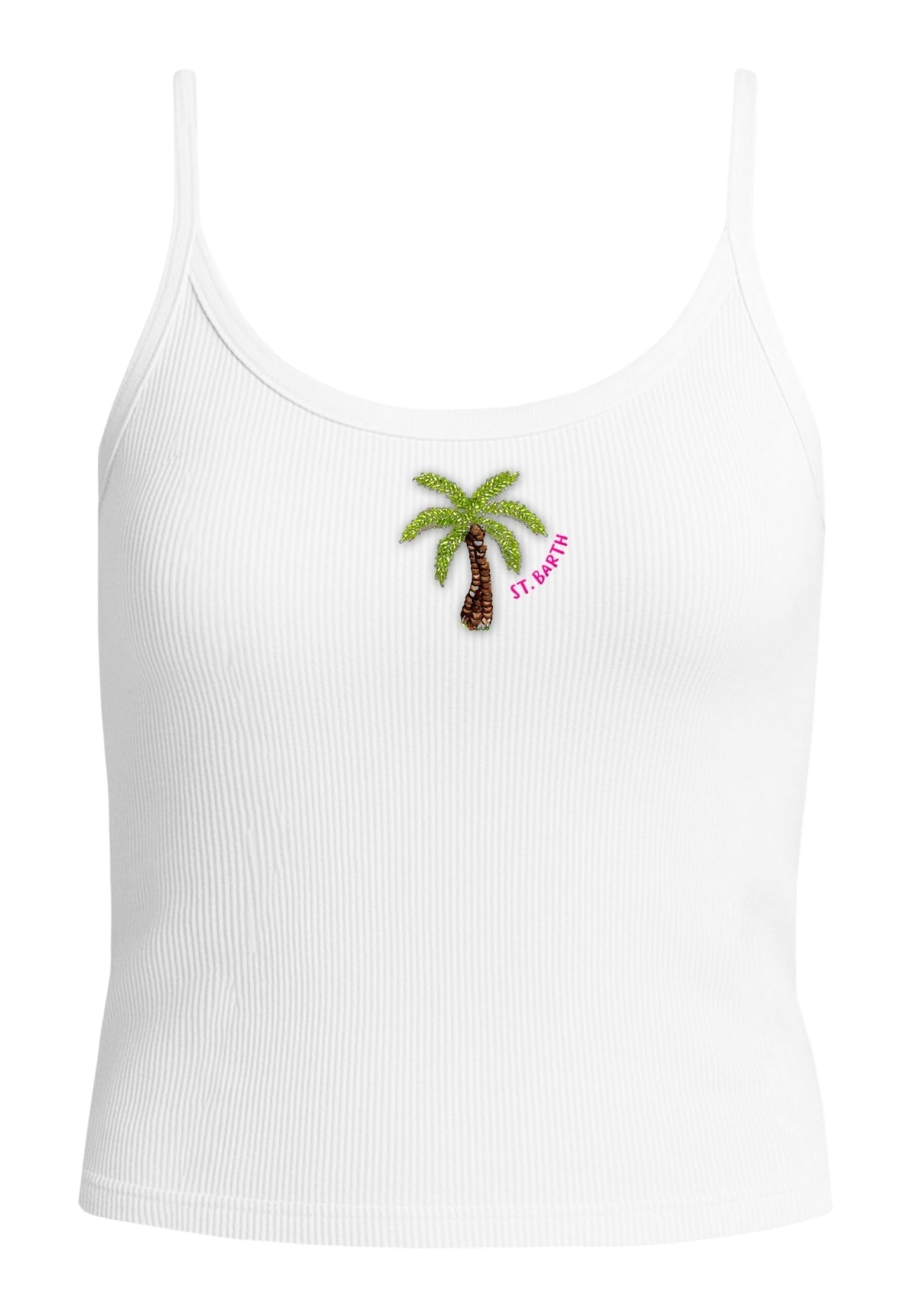 Top  Donna Mc2 Saint Barth Rib Sb Palm Beads Emb Zaira ZAI0001