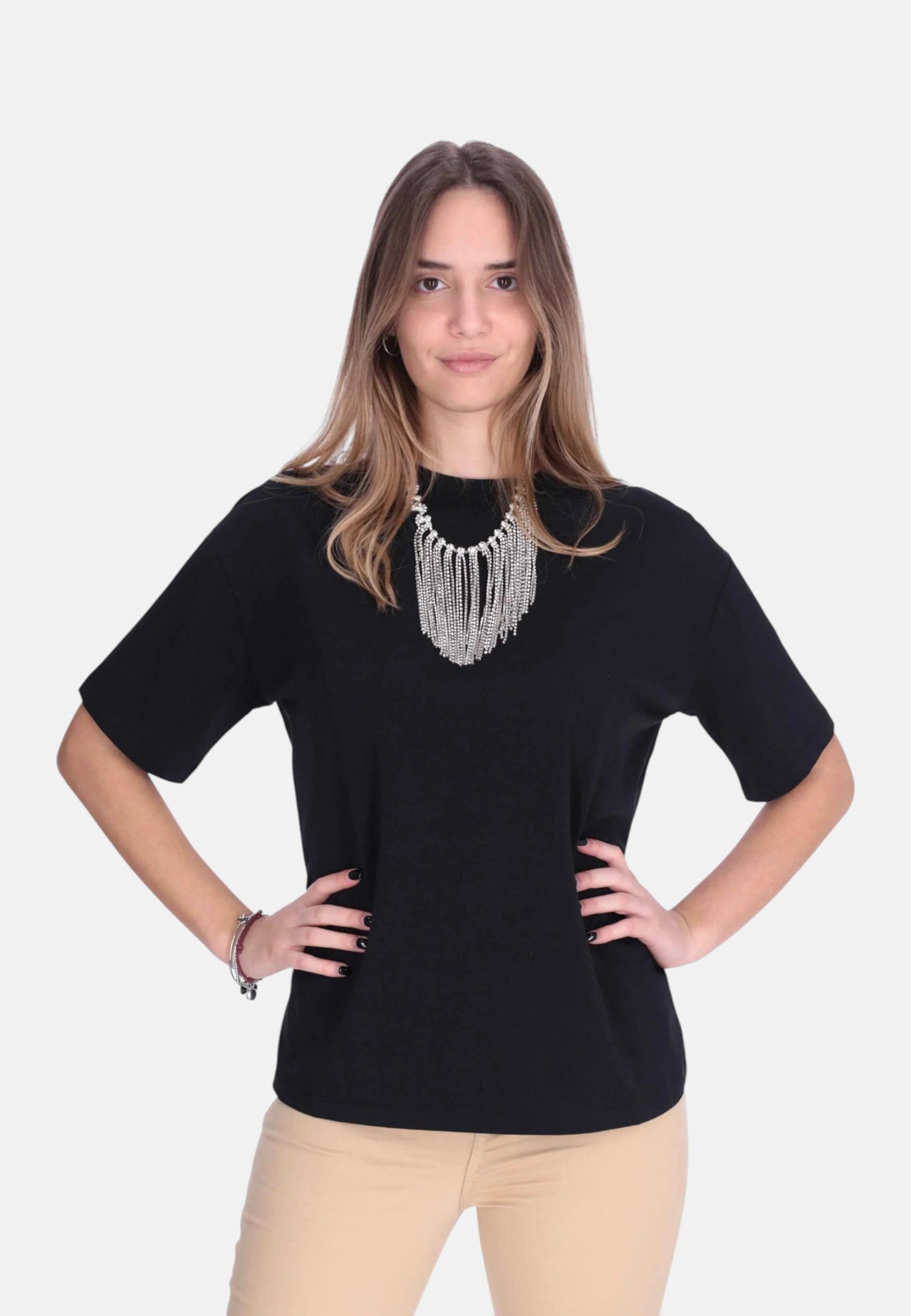 T-Shirt Manica Corta Donna Liu Jo Con Collana  CA6361J0088