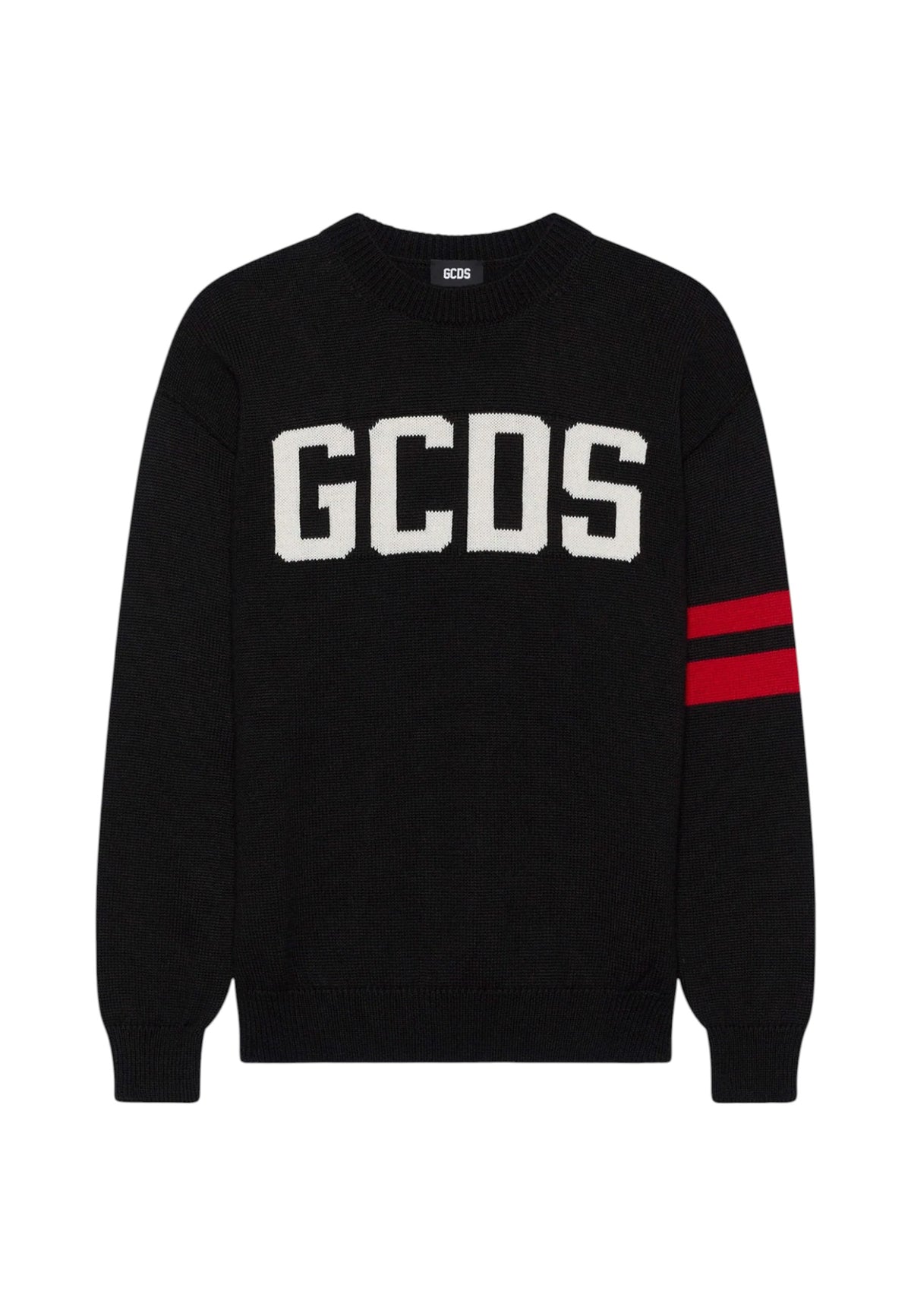 Maglione A Girocollo Uomo Gcds Maglia in lana merino e acrilico, logo frontale, dettaglio grafico sulle maniche, polsi e fondo a costine, vestibilit� regular Logo Regular Crewneck Z0MLQF152K155