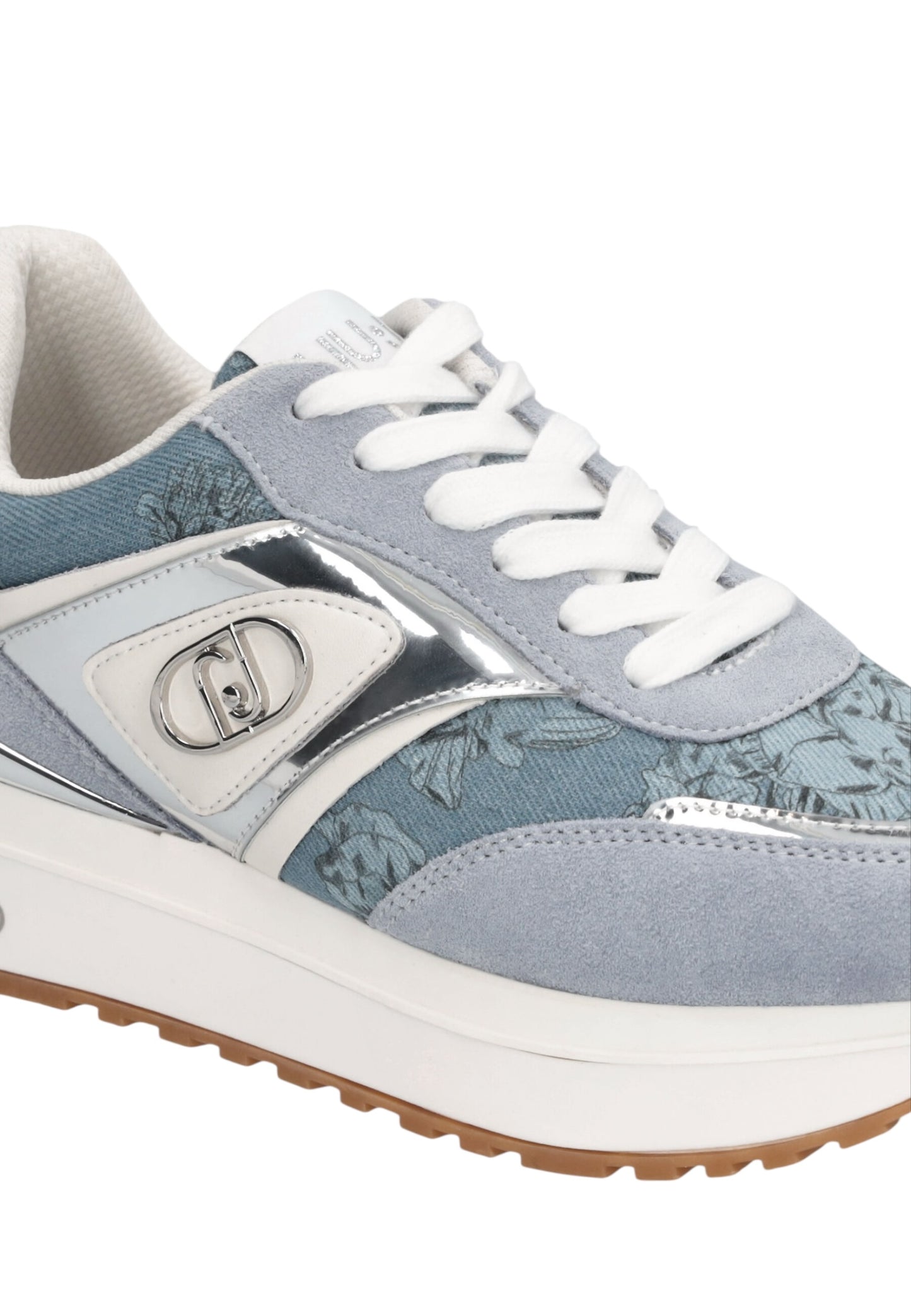 Sneakers Basse Donna Liu Jo In Camoscio Bovino/Stampato Denim Flower Liu Jo Maxi Wonder 97 BA6007PX878