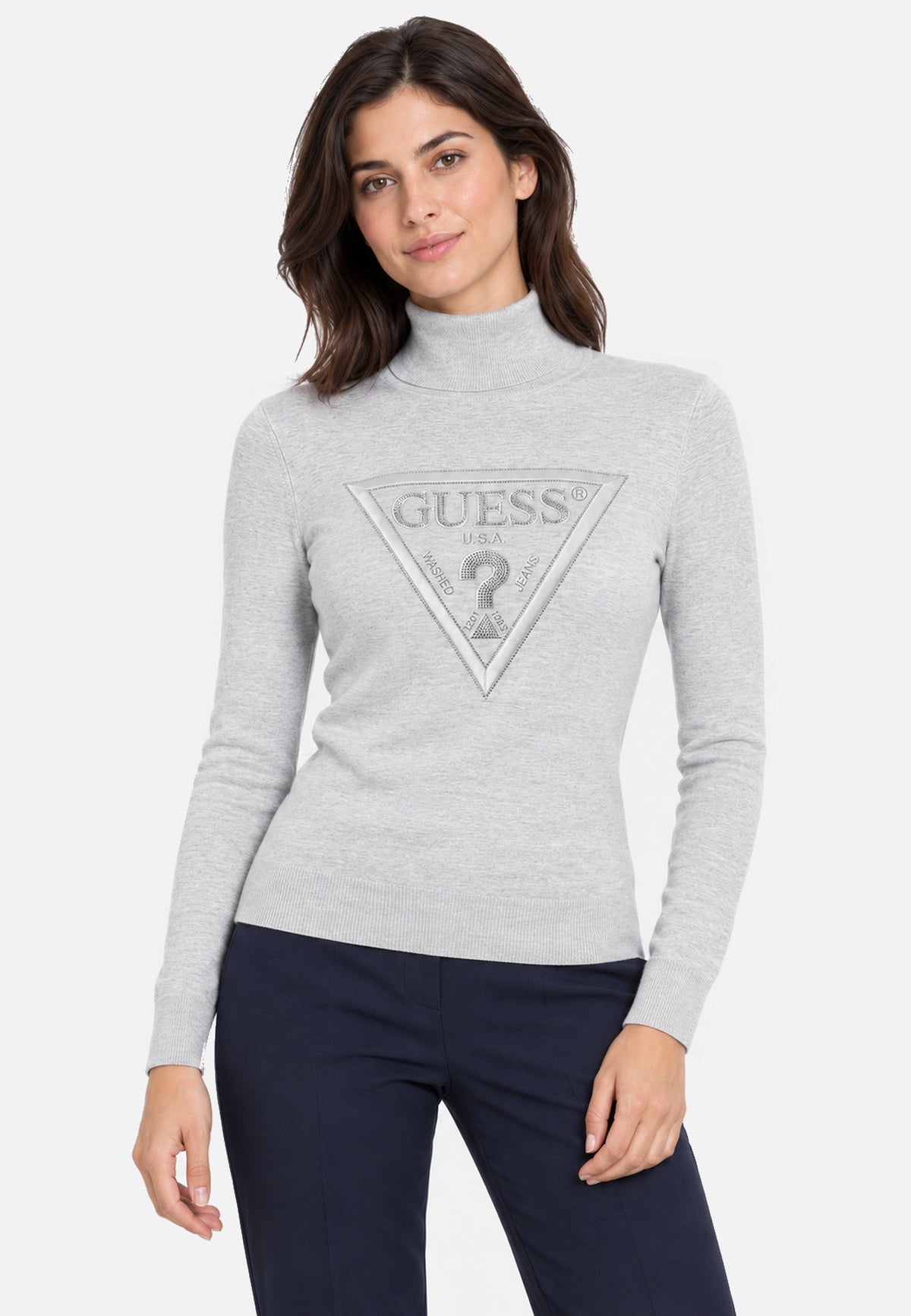 Maglione Collo Alto Donna Guess Logo triangolo Hallie W6BR54Z1455
