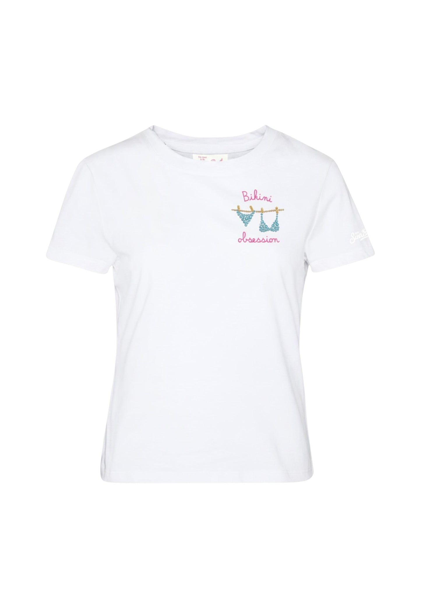 T-Shirt Manica Corta Donna Mc2 Saint Barth Bikini Obsession Strass Emb Emilie EMI0001
