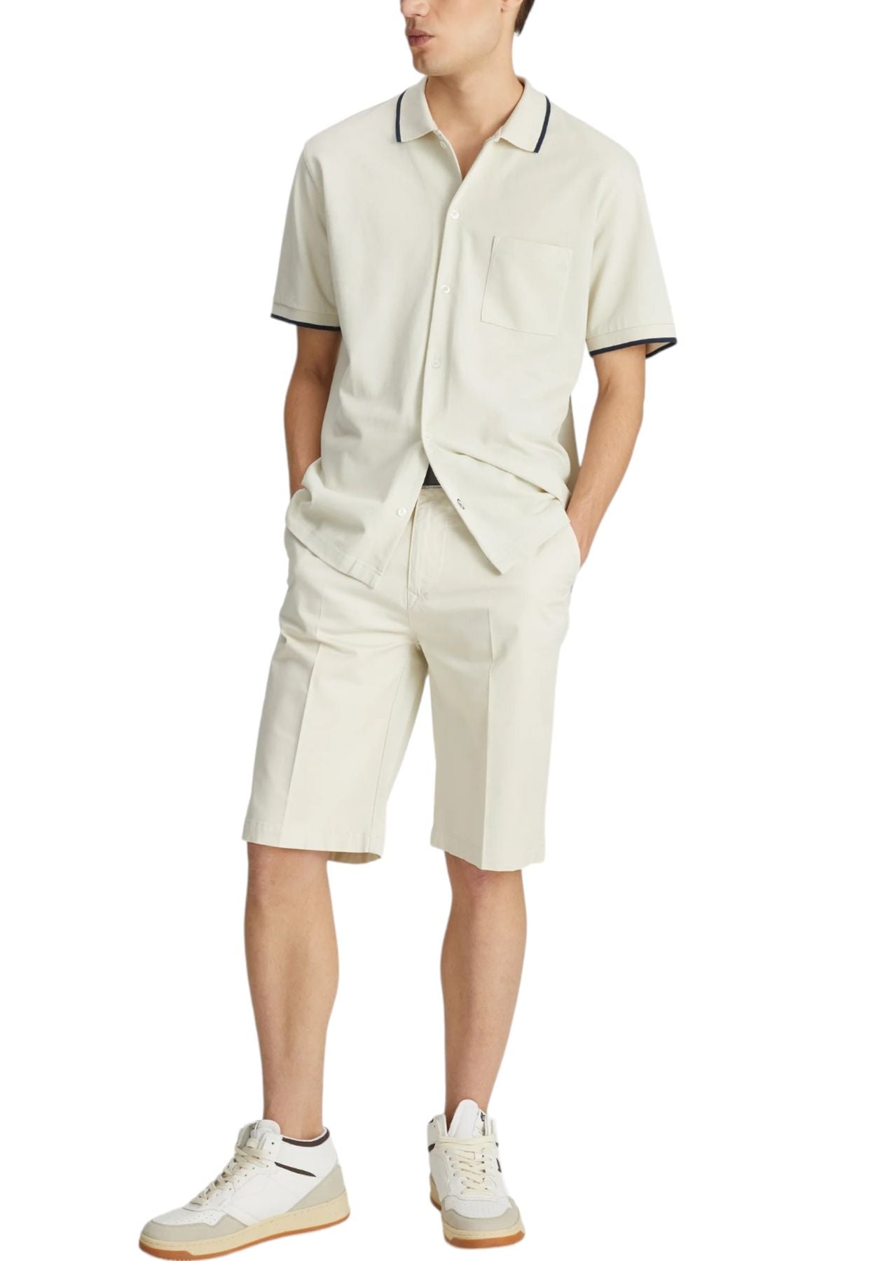 Pantaloncini Bermuda Uomo Gas Slim fit Satin Cotton Stretch Tasche Alla Francese N.Sadeck Short 370211071109