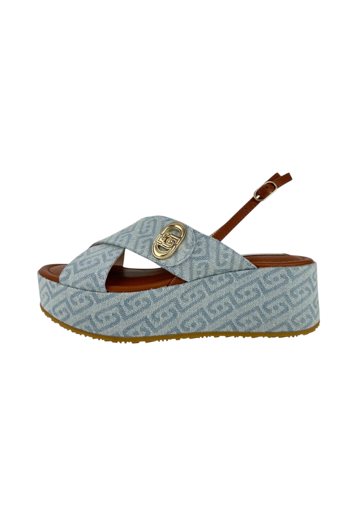 Sandali Platform Donna Liu Jo In Denim Monogram Flo 03 SA6141TX523