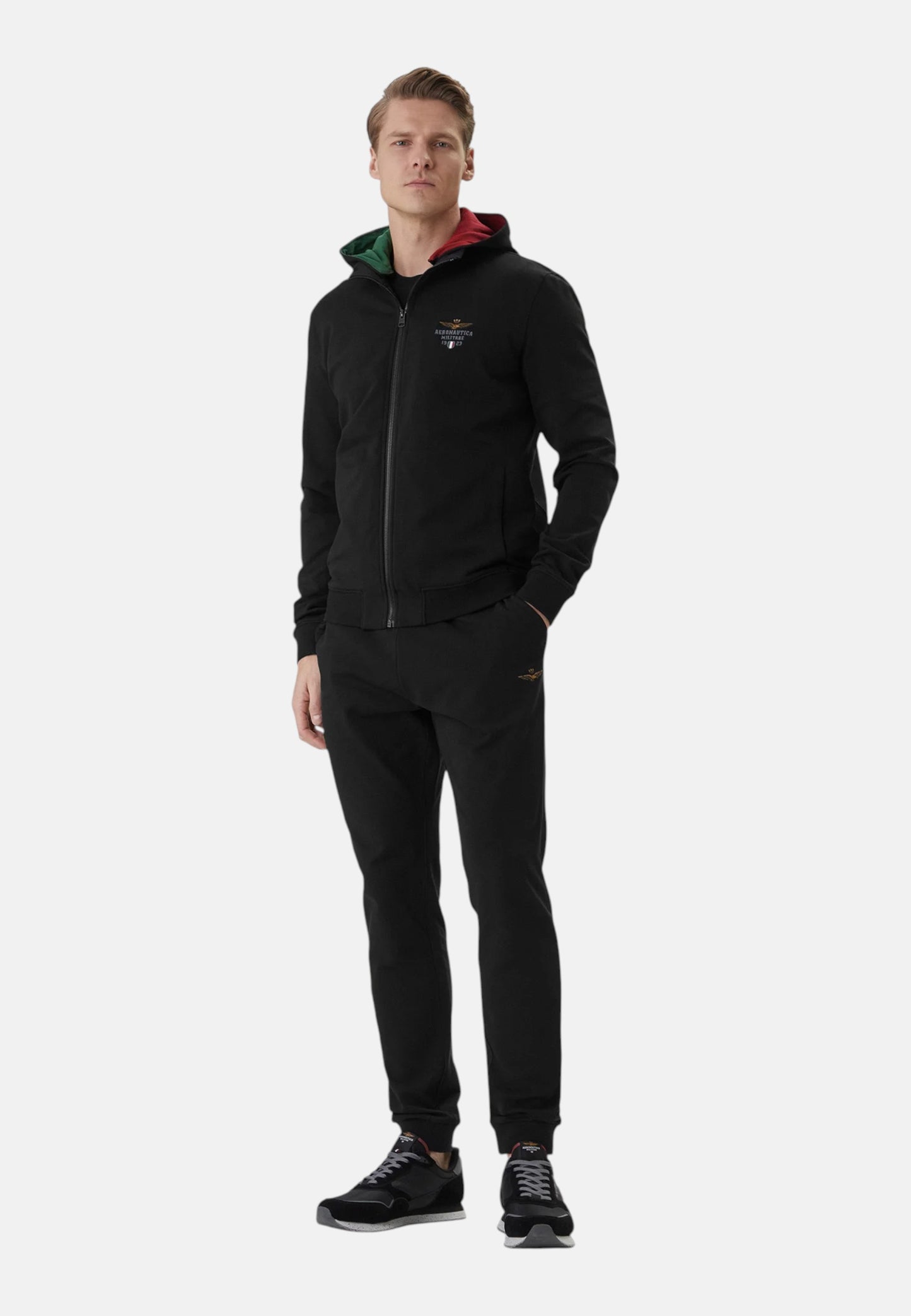 Tuta Completa Uomo Aeronautica Militare Felpa Con Zip E Cappuccio+Pantalone  261TF0108UF00674