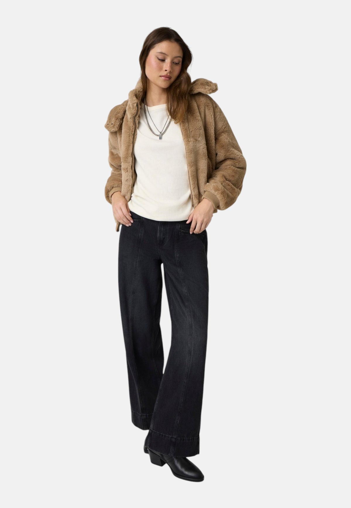 Giacca Bomber Donna Guess In  Eco pelliccia Con cappuccio Gj W6BL35W3802