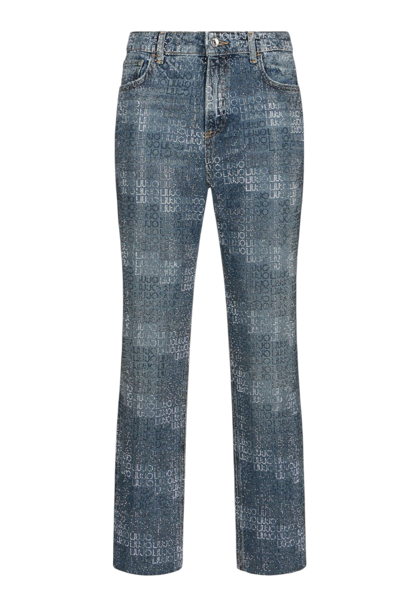 Jeans Straight Fit Donna Liu Jo Con Strass Vita Alta  UA6019D4854