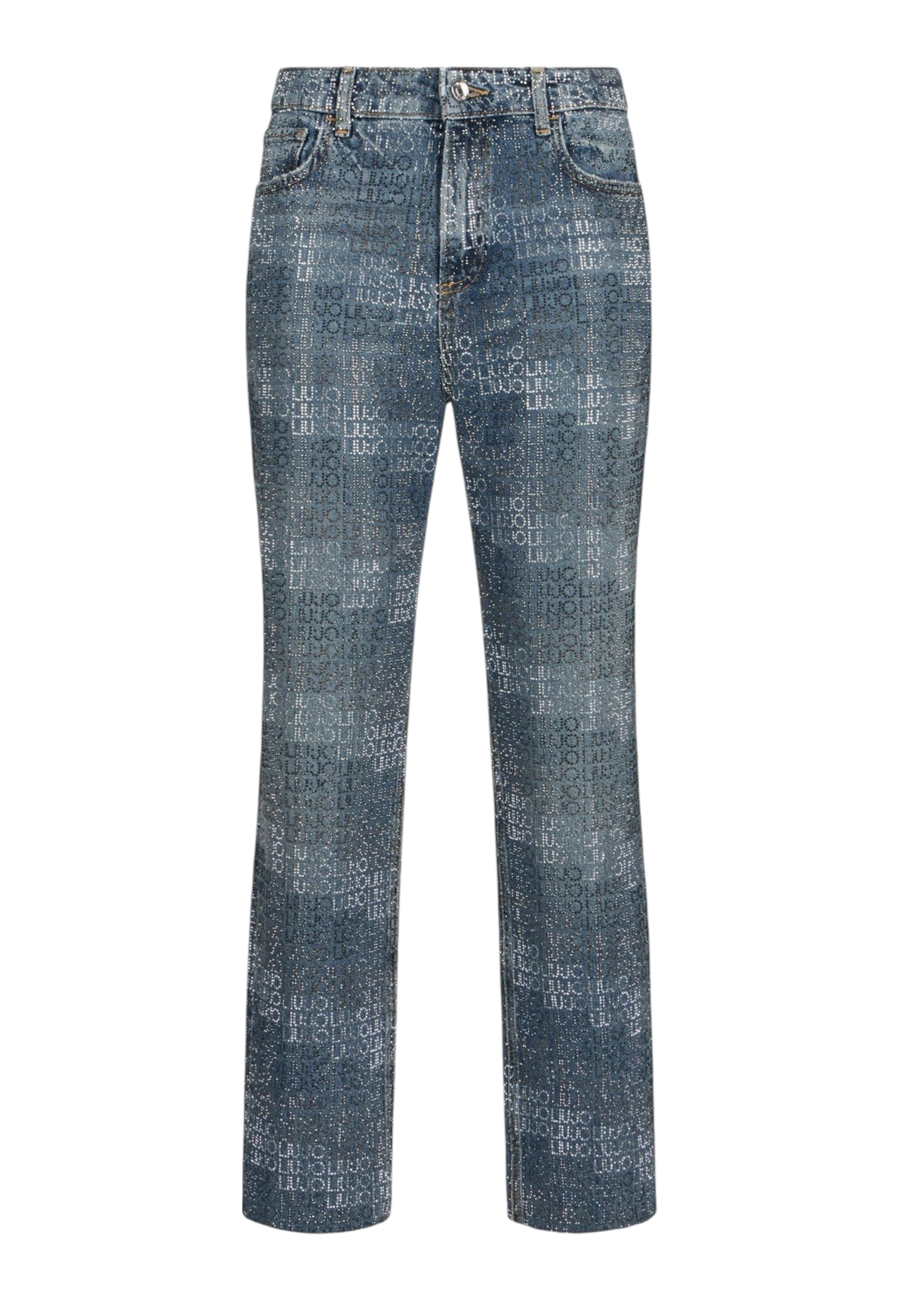 Jeans Straight Fit Donna Liu Jo Con Strass Vita Alta  UA6019D4854