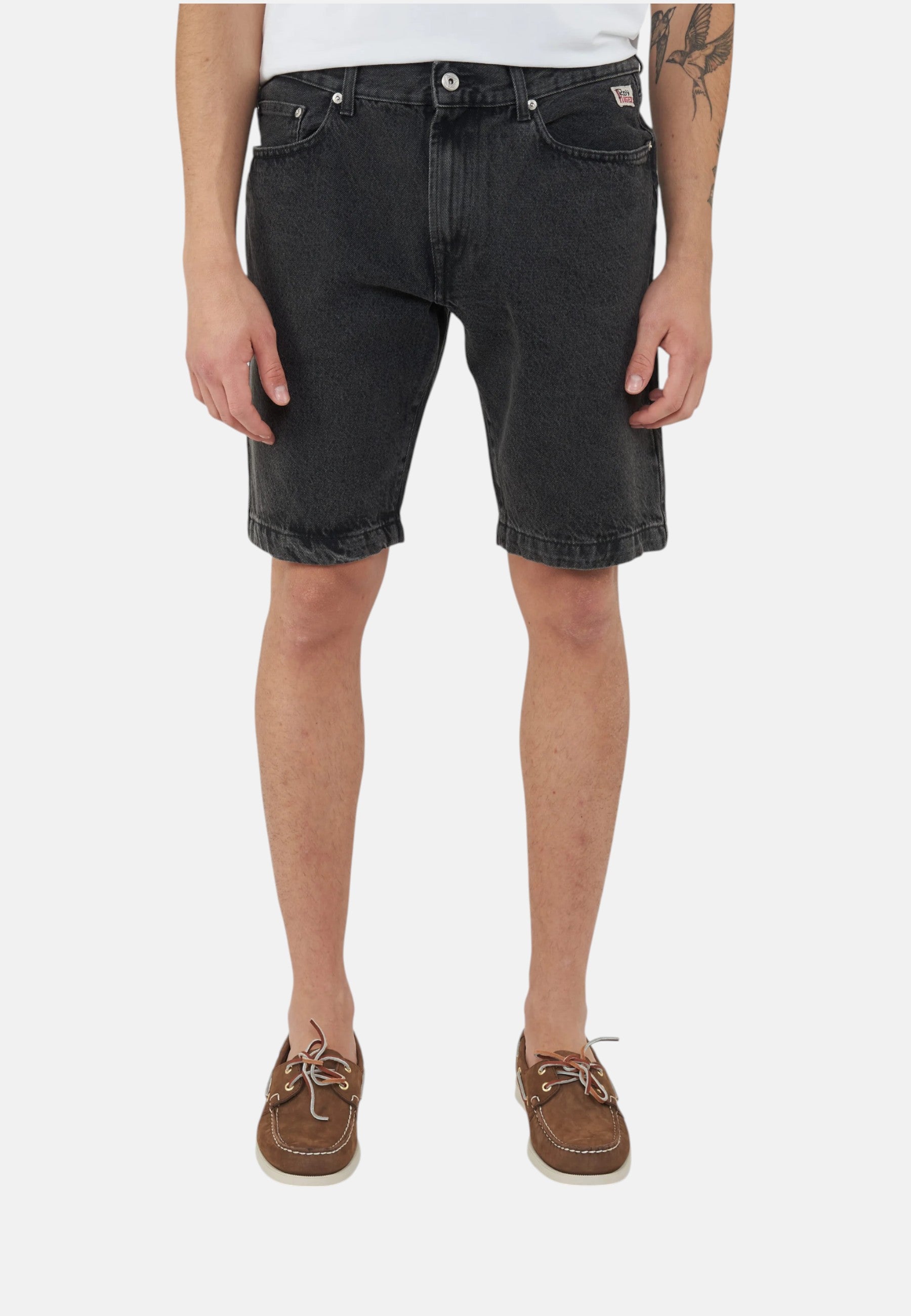 Pantaloncini Bermuda Uomo Roy Roger's In Denim Nero Cult Kos RRU085N1222861
