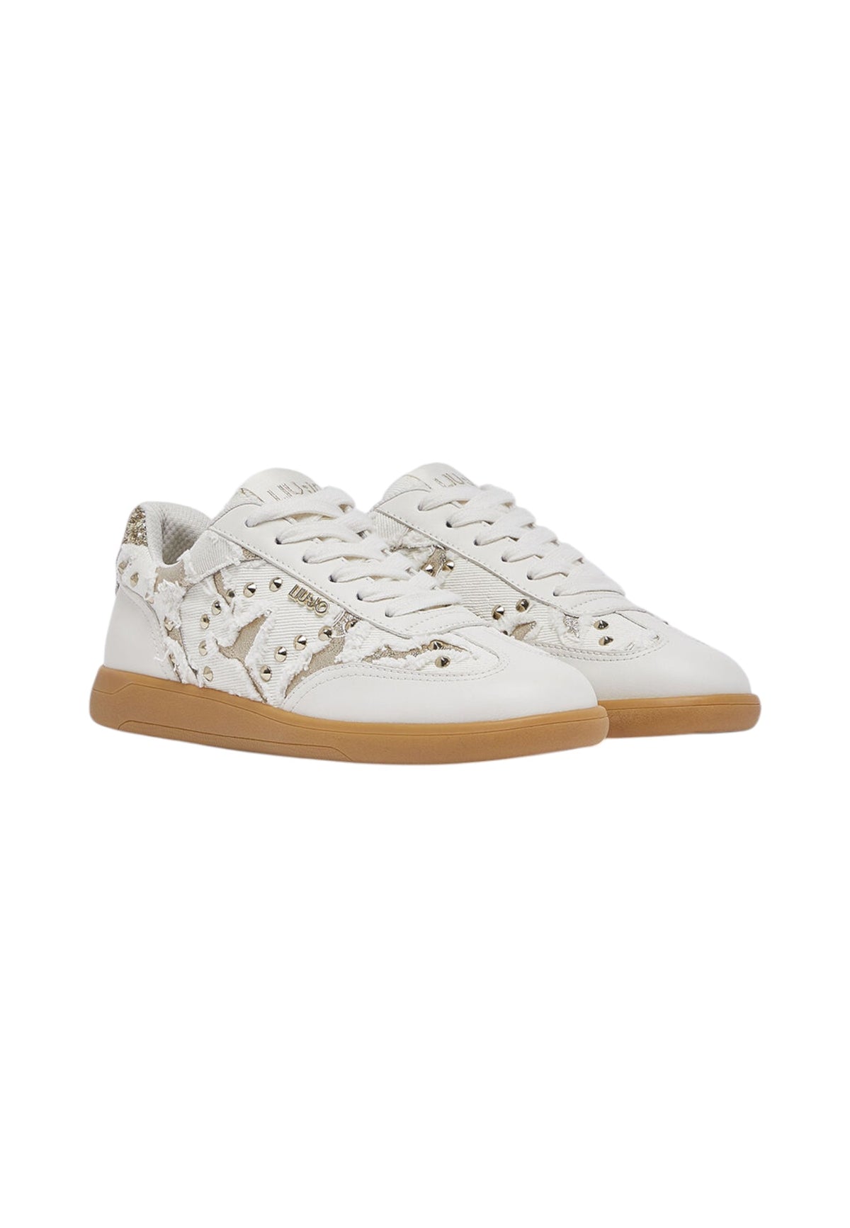 Sneakers Basse Donna Liu Jo In Denim Con Inserti Glitter E Borchie Connor 06 BF6049TX336