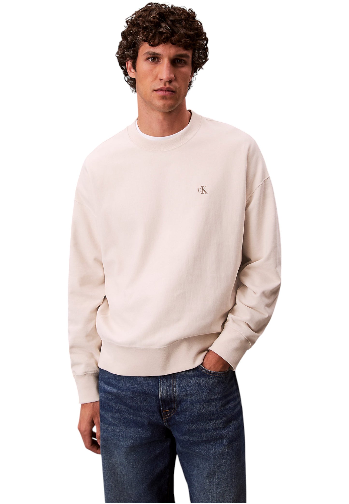 Felpa A Girocollo Uomo Calvin klein Jeans  Premium Terry Monogram LV04RC277G