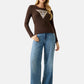 T-Shirt Manica lunga Donna Guess  Leo Triangle W6RI33J1314