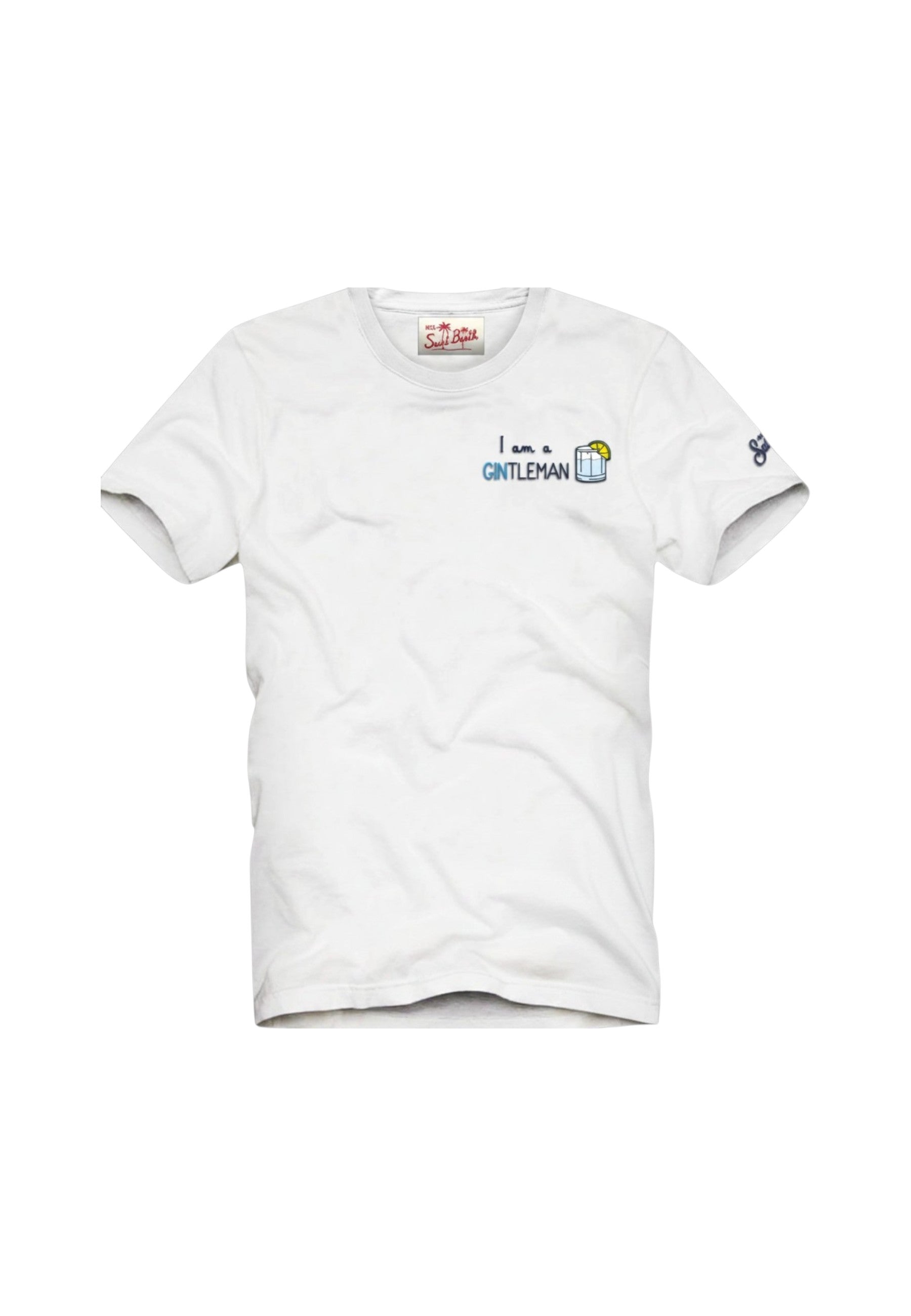 T-Shirt Manica Corta Uomo Mc2 Saint Barth Stampa E/O Ricamo Frontale Gintleman Portofino POT0001
