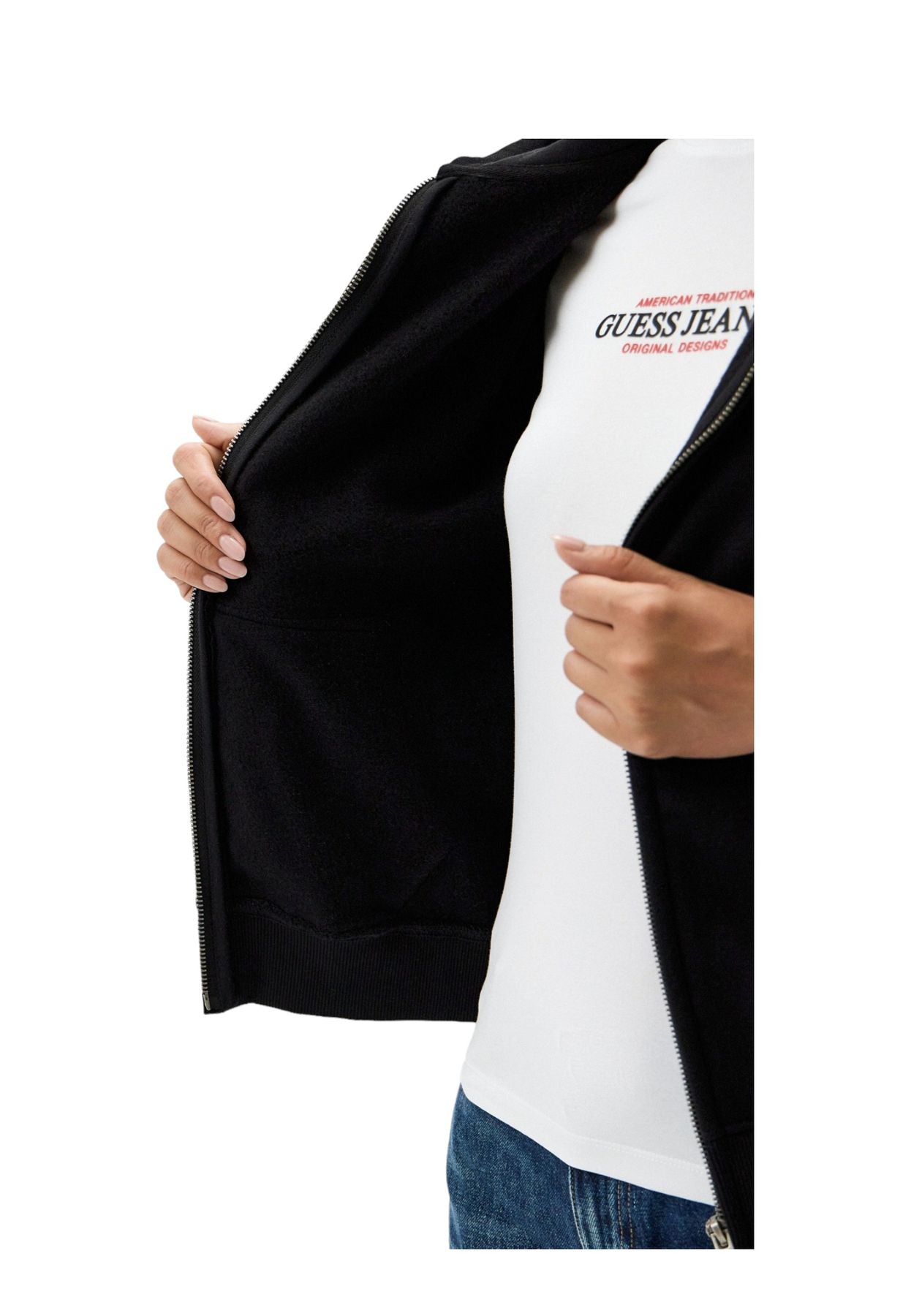 Felpa Con Zip Donna Guess  Gj Reg Mini W4YQ03KC811