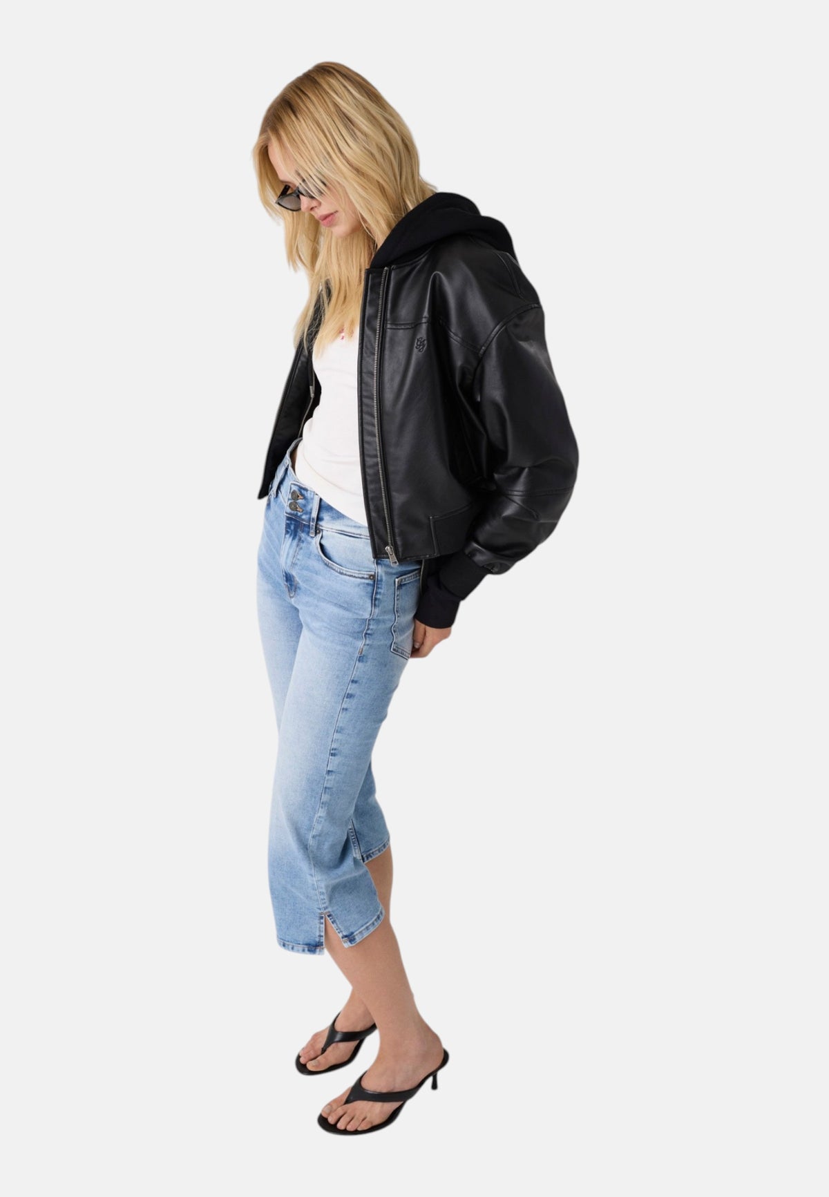 Giacca In Pelle Sintetica Donna Guess Bomber Cropped Gj W6YL01W2525