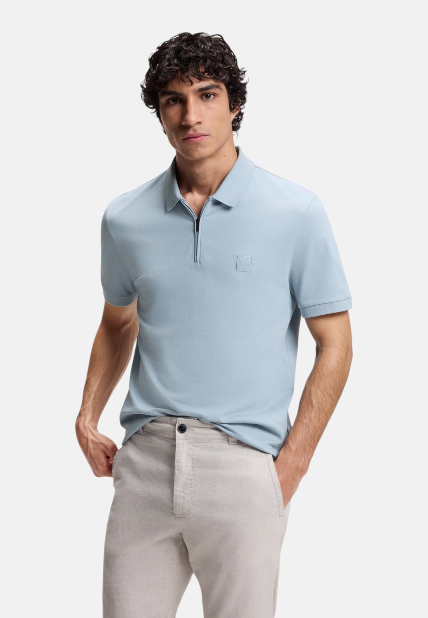 Polo Manica Corta Uomo Boss Con Zip  50537507