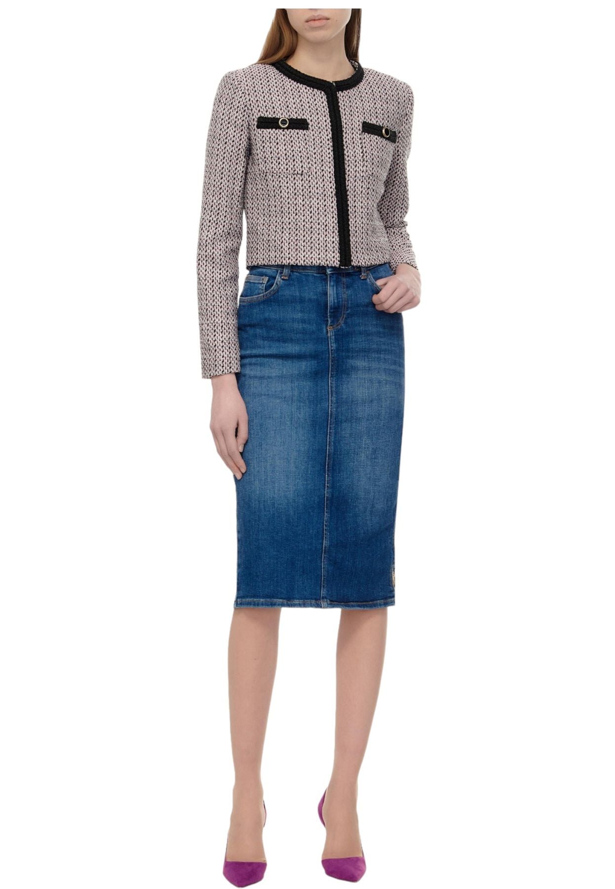 Gonna Midi Donna Liu Jo In Denim Longuette Chains  UA4100DS829