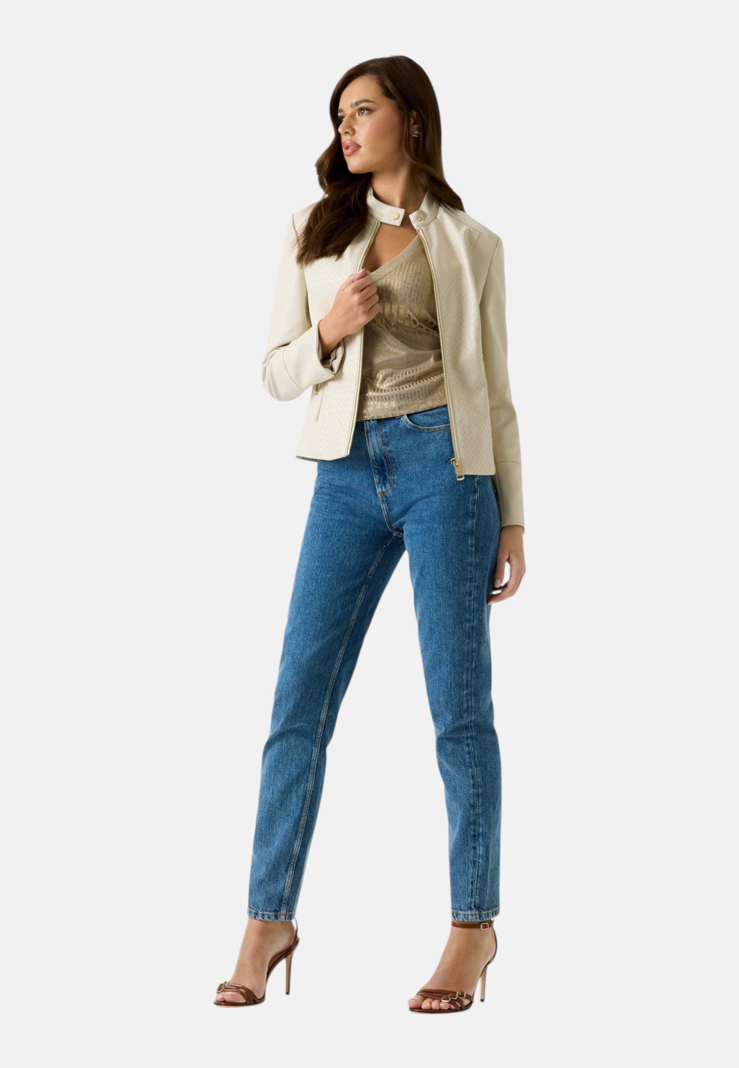 Giacca In Pelle Sintetica Donna Guess  Claudine Biker W6RL52WL850