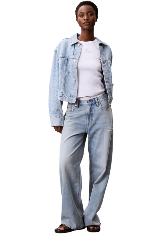 Giacca Jeans Donna Calvin klein Jeans  Cinched Trucker Ck L LV047C782G
