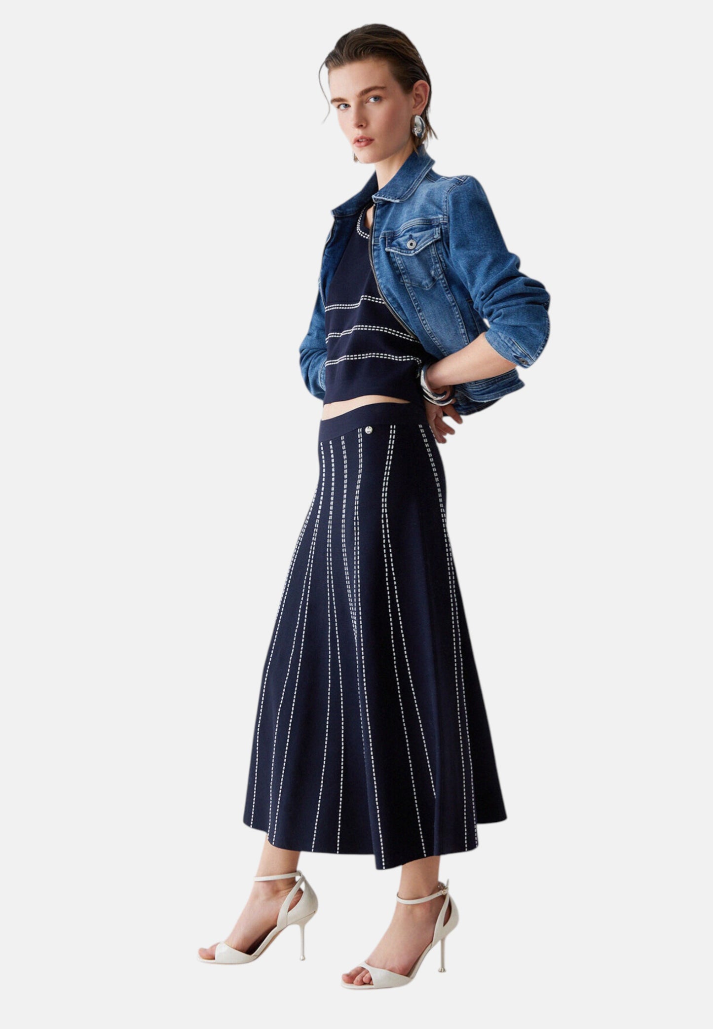 Gonna Midi Donna Liu Jo In Maglia  WA6148MA81R
