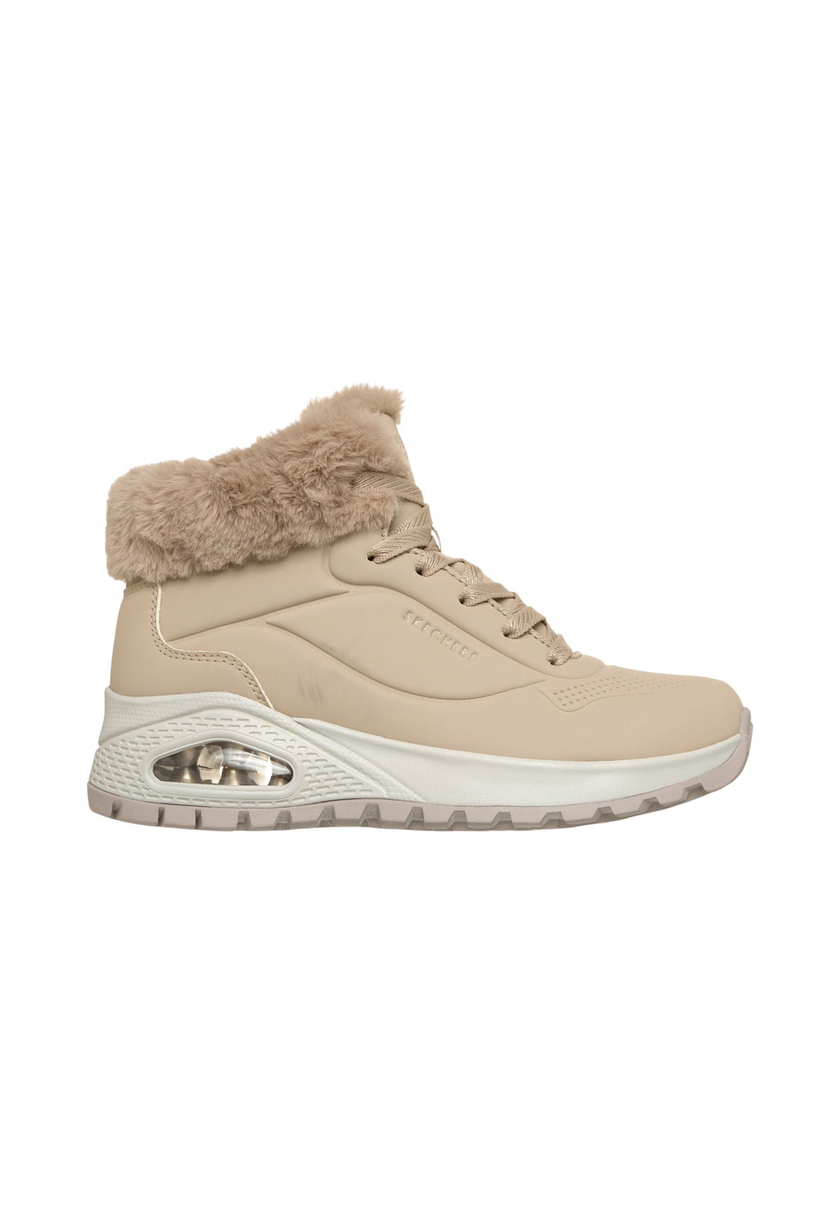 Sneakers Alte Donna Skechers Air-Cooled Memory Foam, Skech-Air, Collo e fodera in ecopelliccia, Suola antiscivolo Uno Rugged-Arctic Avenue 190285
