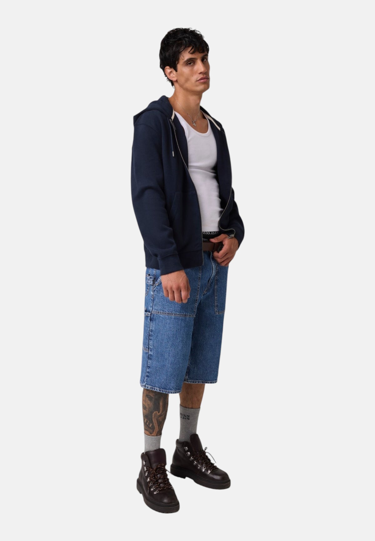 Felpa Con Zip Uomo Guess Vestibilit� regular, Costina, French rib Gj M6BQ05K5406