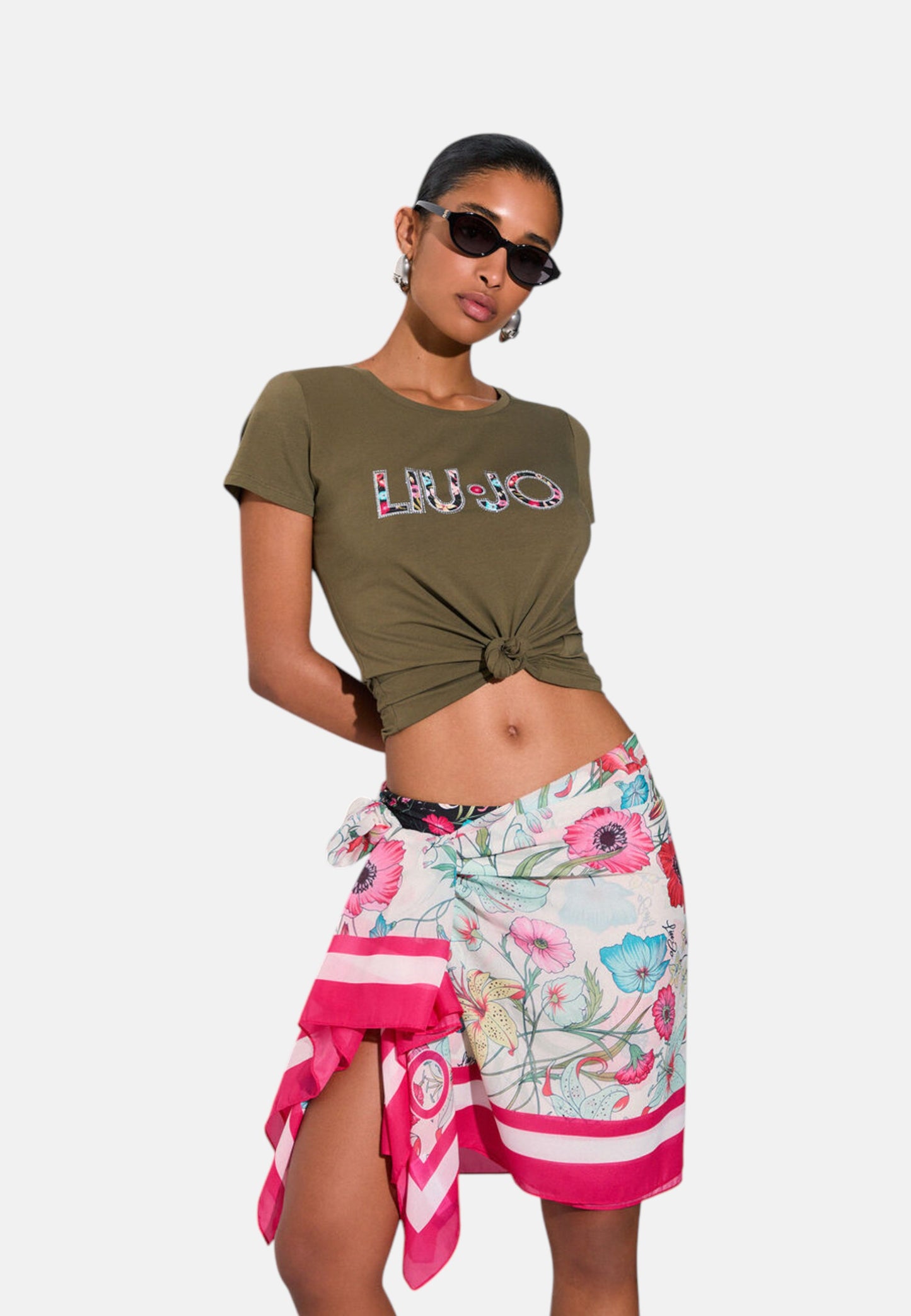 T-Shirt Manica Corta Donna Liu Jo Flower Eco Line VA6169JS003